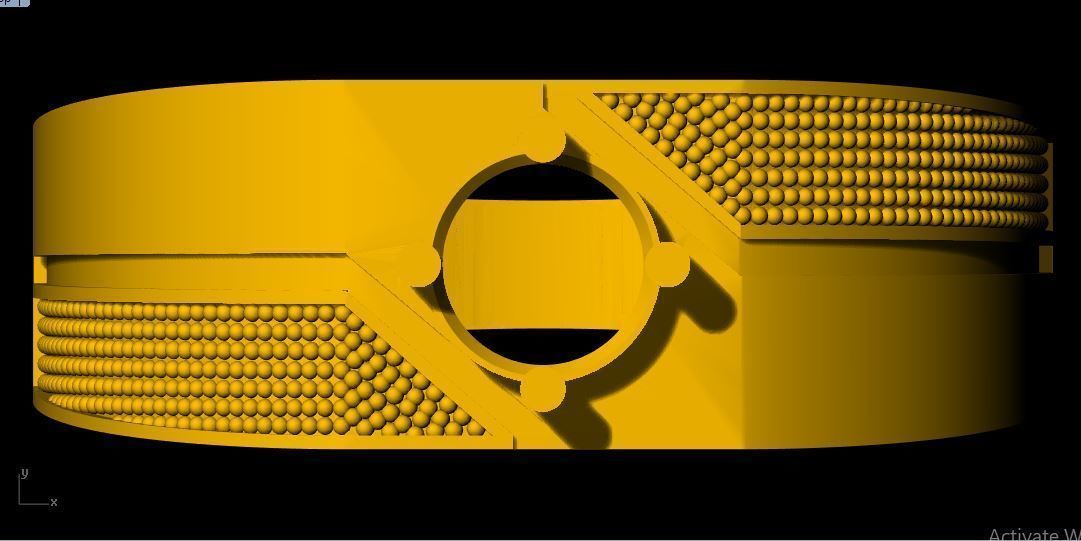 Men Solitaire Ring 3dm file 3D print model_4