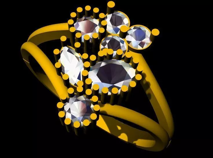 Cluster Ring 3dm file 3D print model_0