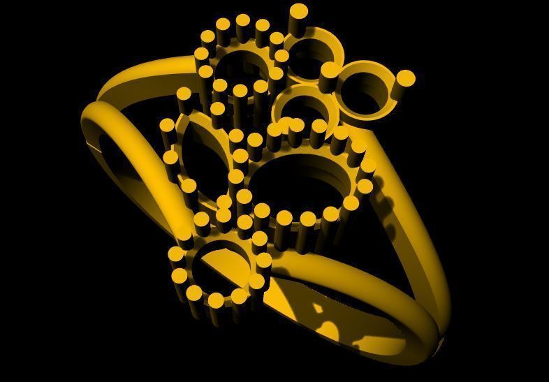 Cluster Ring 3dm file 3D print model_7