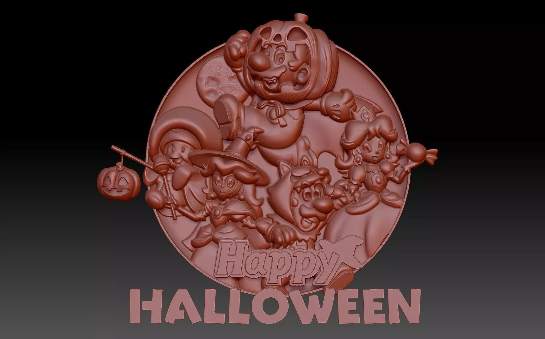 Super Mario and halloween 3D print model