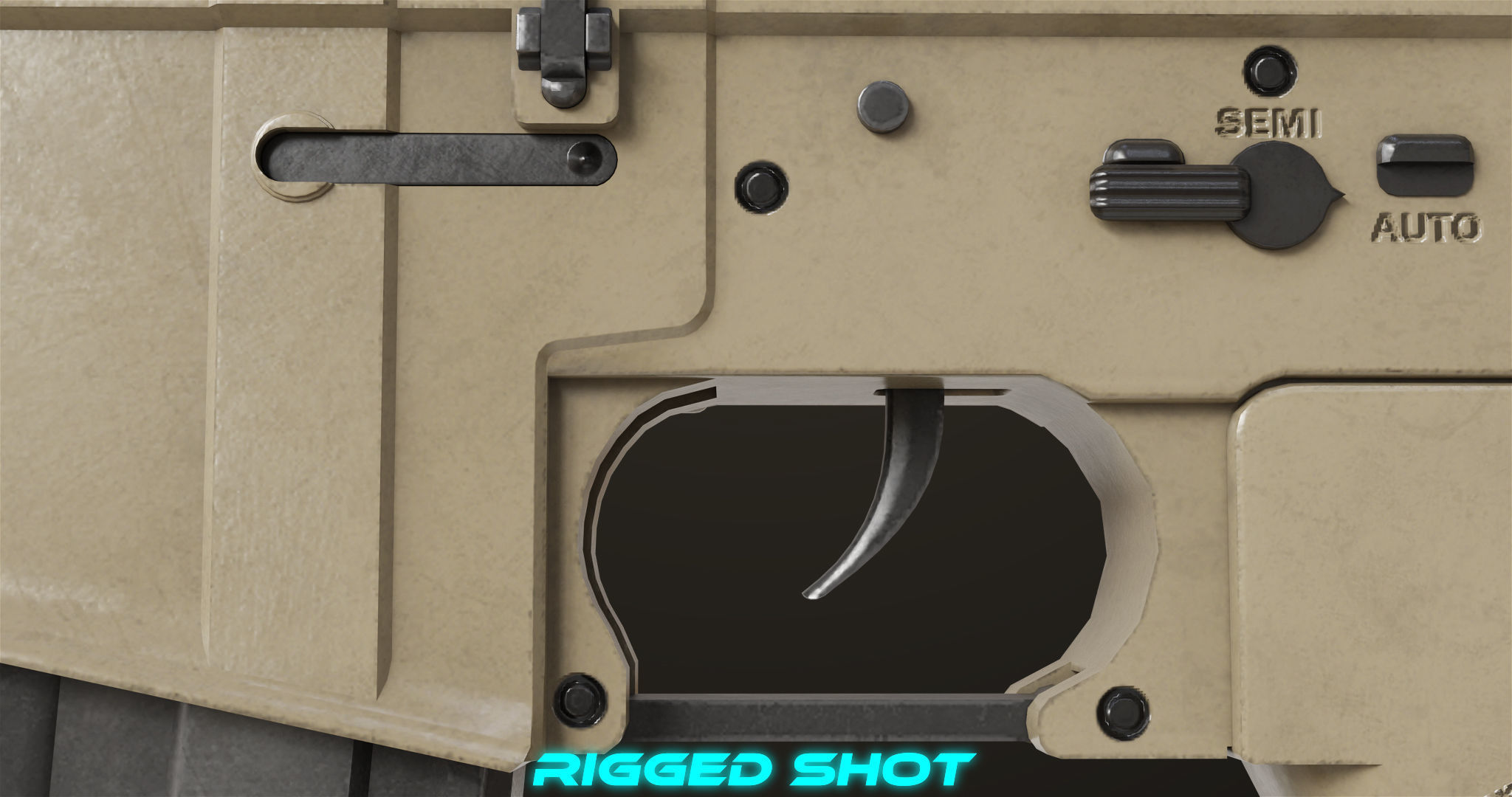 Machine Gun09 Brown All PBR unity UE Textures Low-poly 3D model_19