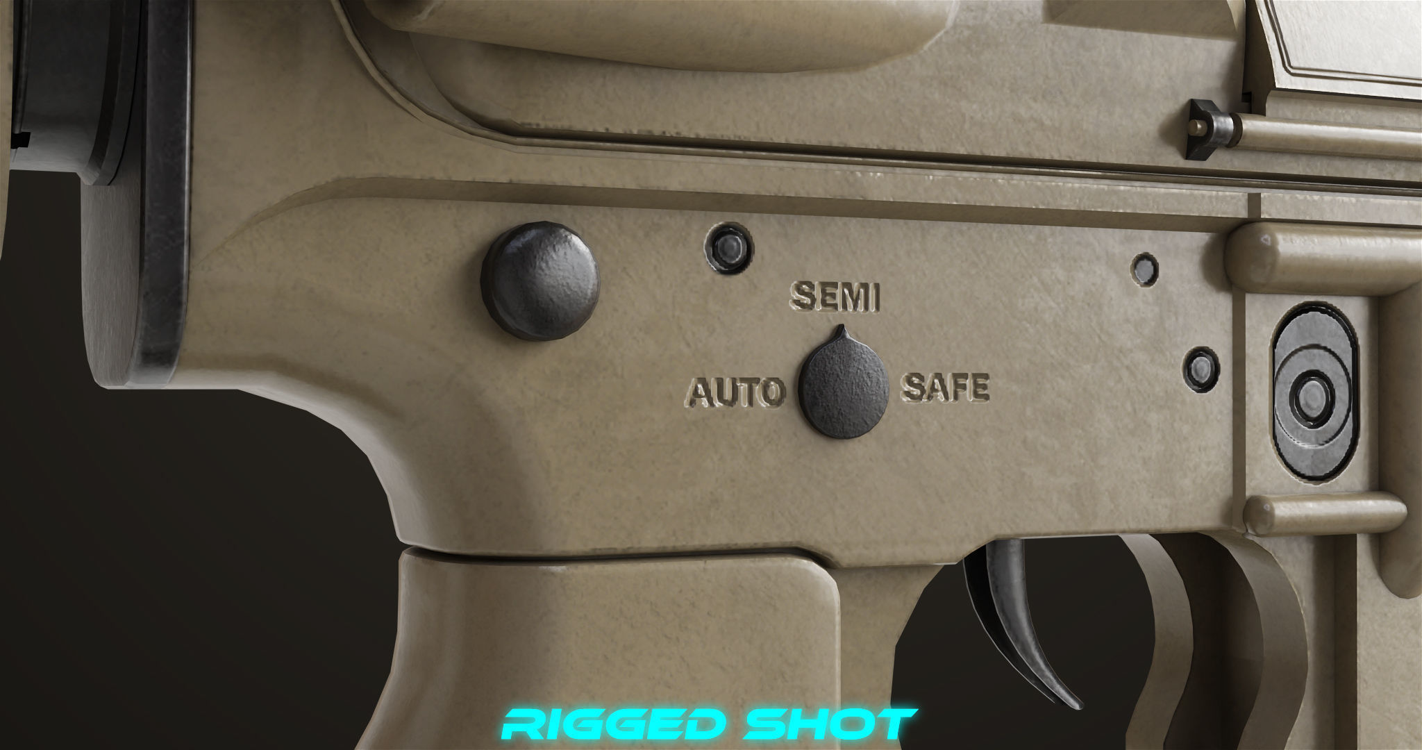 Machine Gun09 Brown All PBR unity UE Textures Low-poly 3D model_21