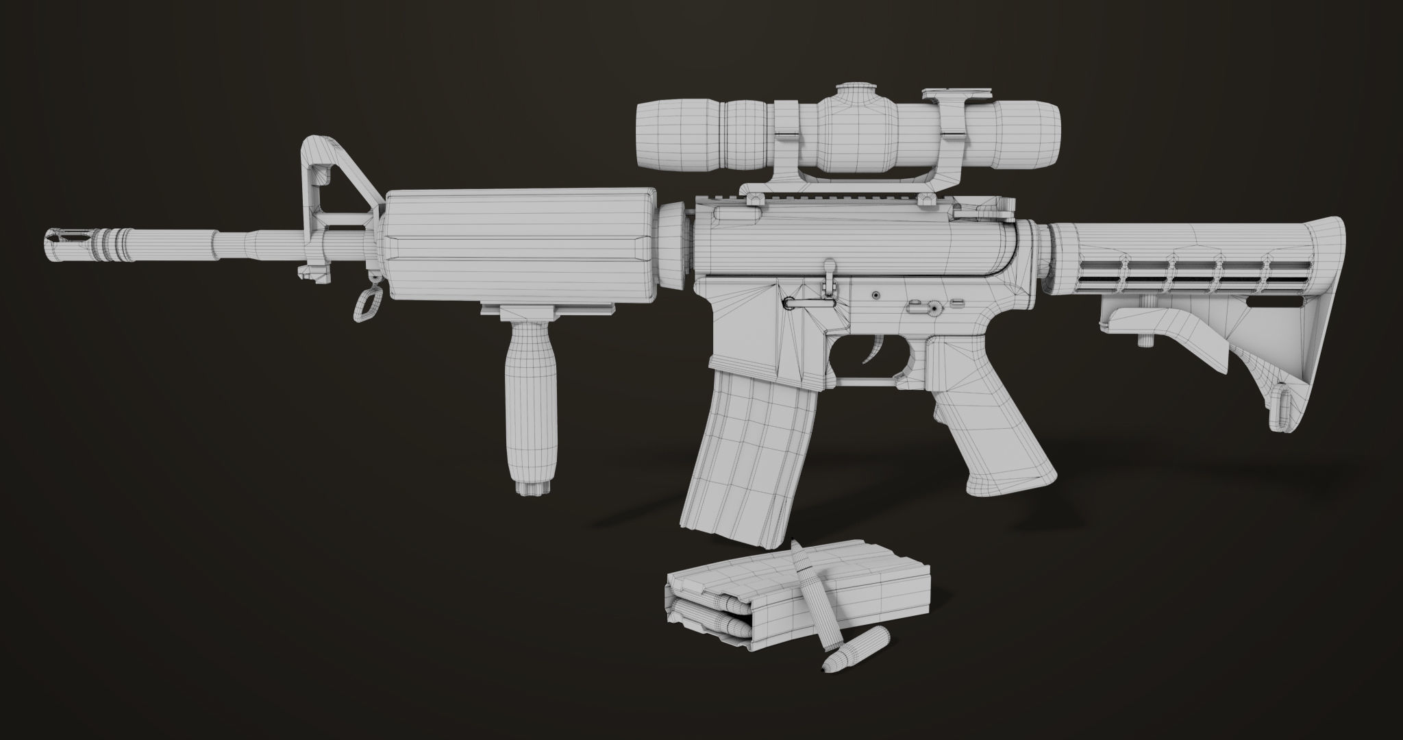 Machine Gun09 Brown All PBR unity UE Textures Low-poly 3D model_36