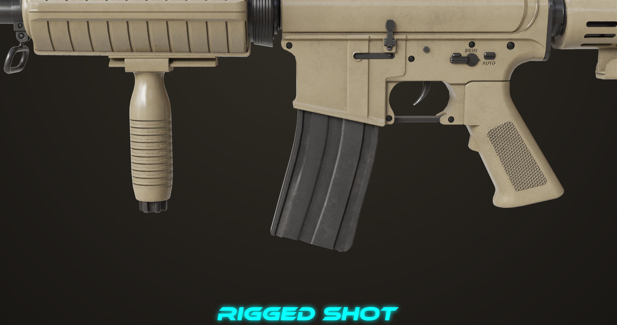 Machine Gun09 Brown All PBR unity UE Textures Low-poly 3D model_25