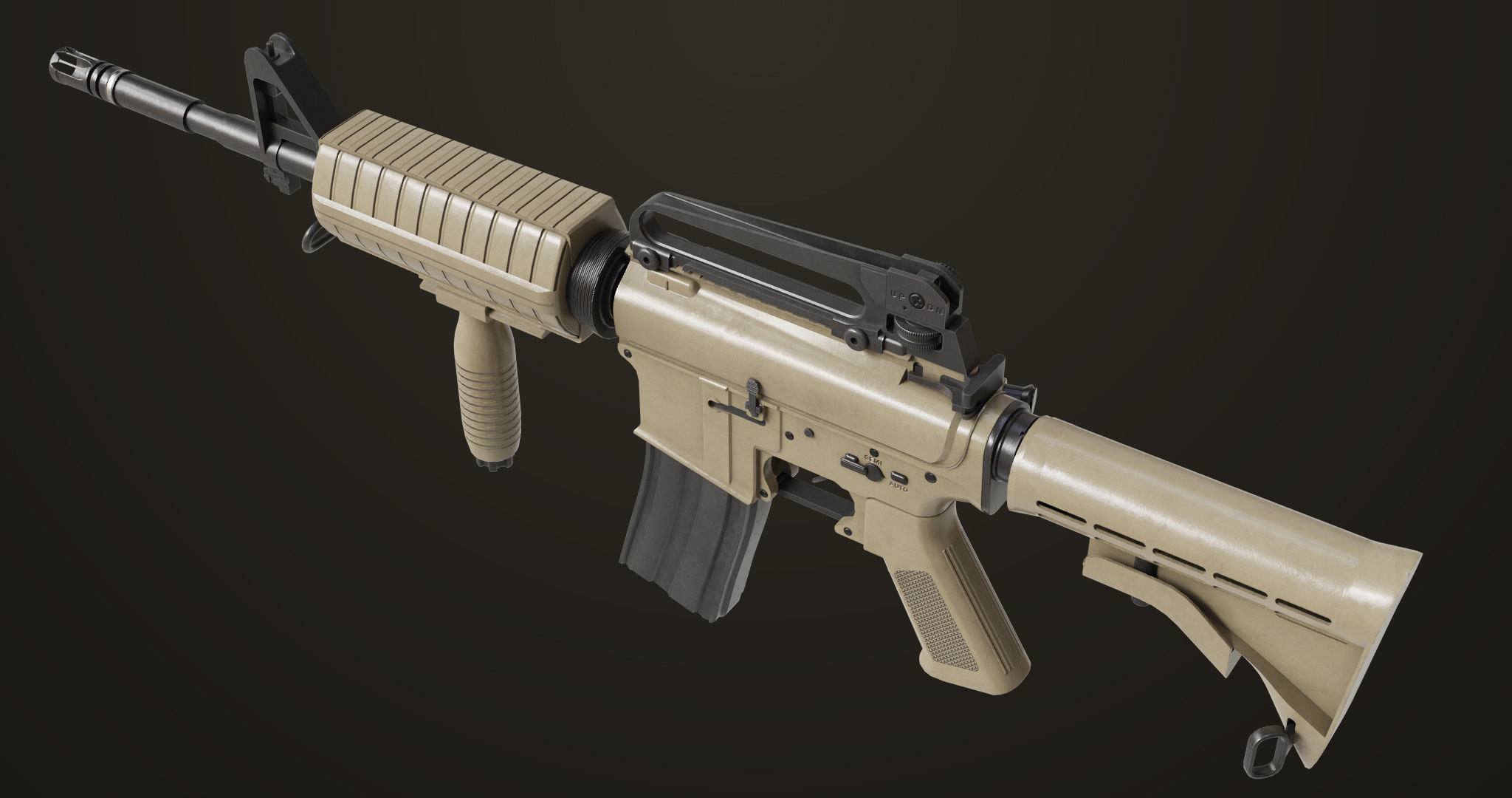 Machine Gun09 Brown All PBR unity UE Textures Low-poly 3D model_31