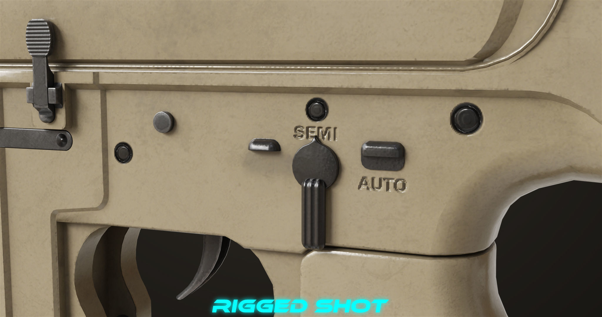 Machine Gun09 Brown All PBR unity UE Textures Low-poly 3D model_18