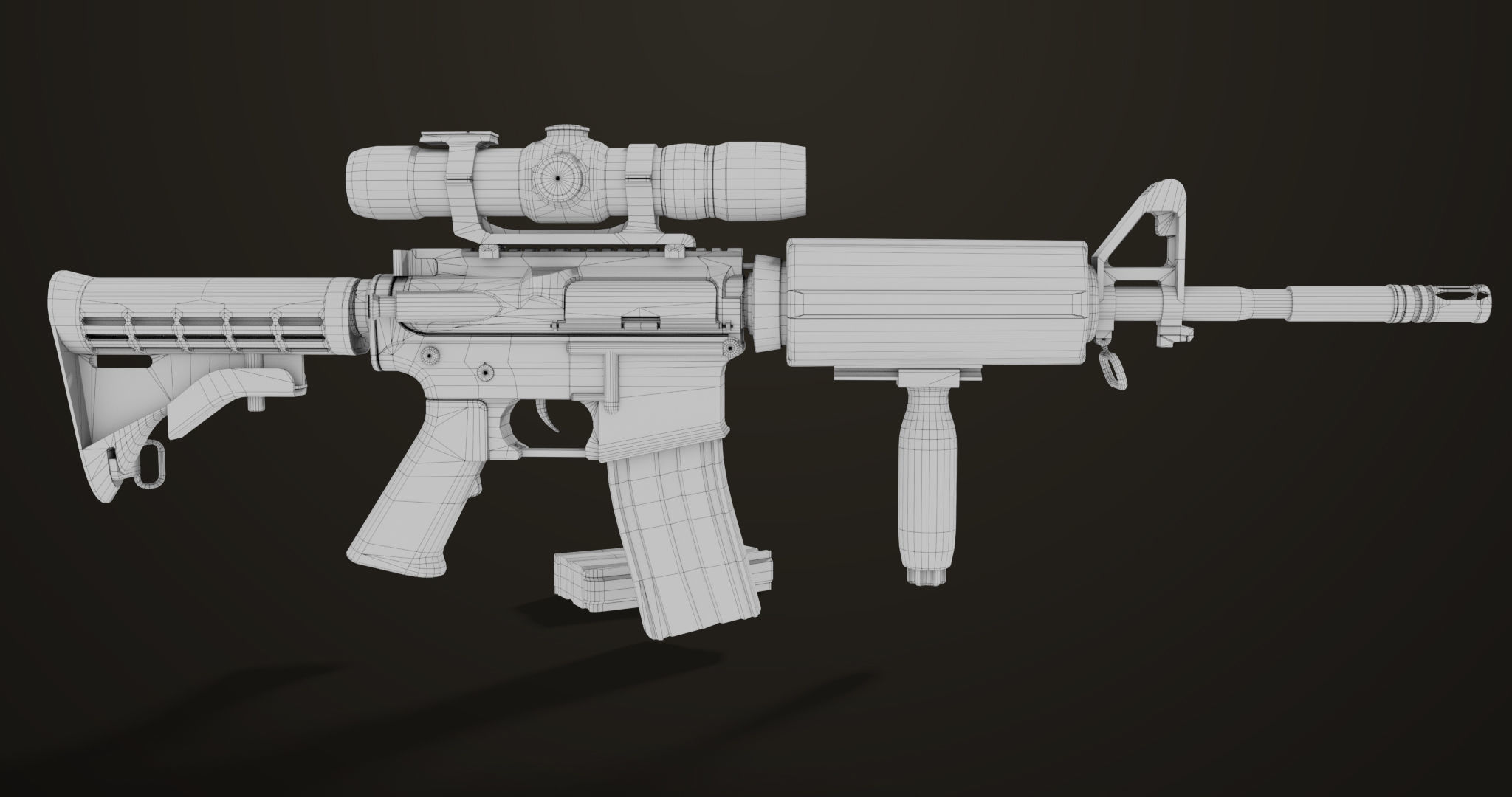 Machine Gun09 Brown All PBR unity UE Textures Low-poly 3D model_40