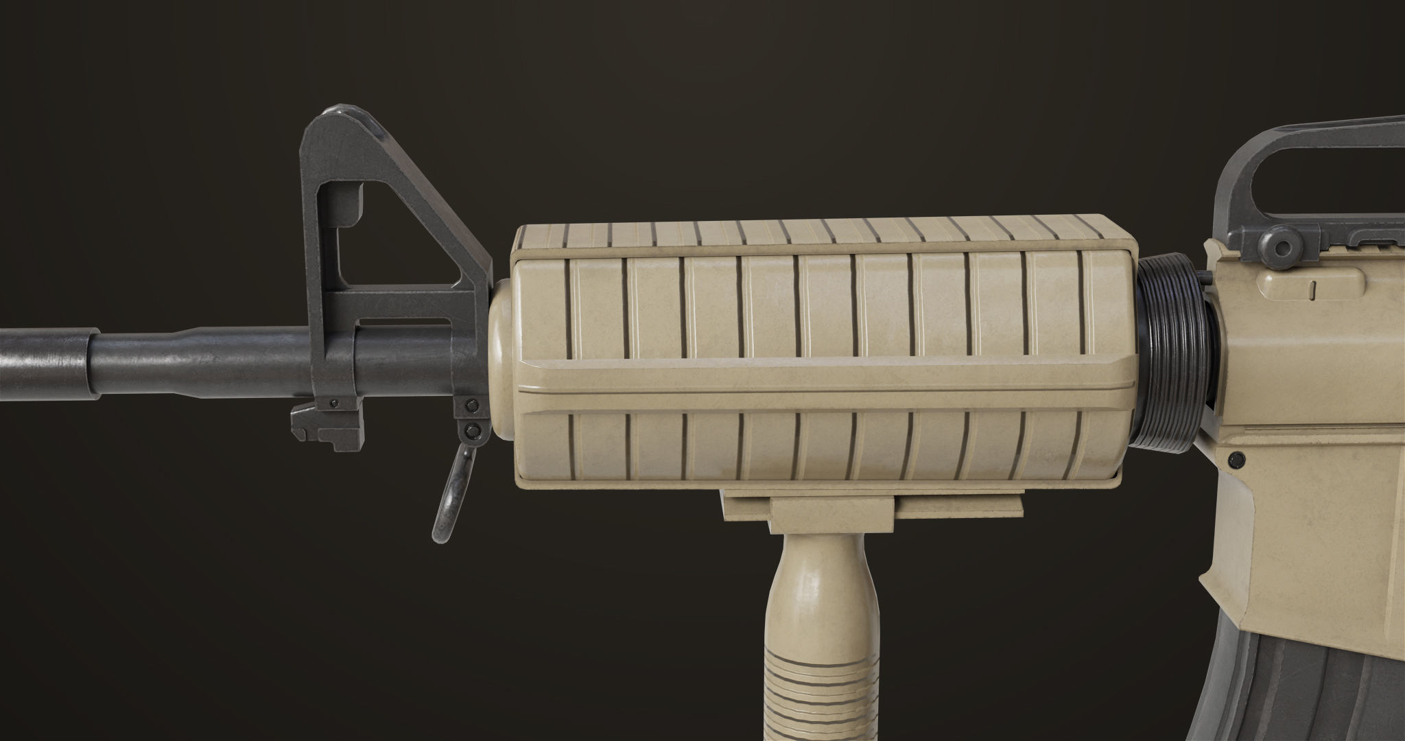 Machine Gun09 Brown All PBR unity UE Textures Low-poly 3D model_28