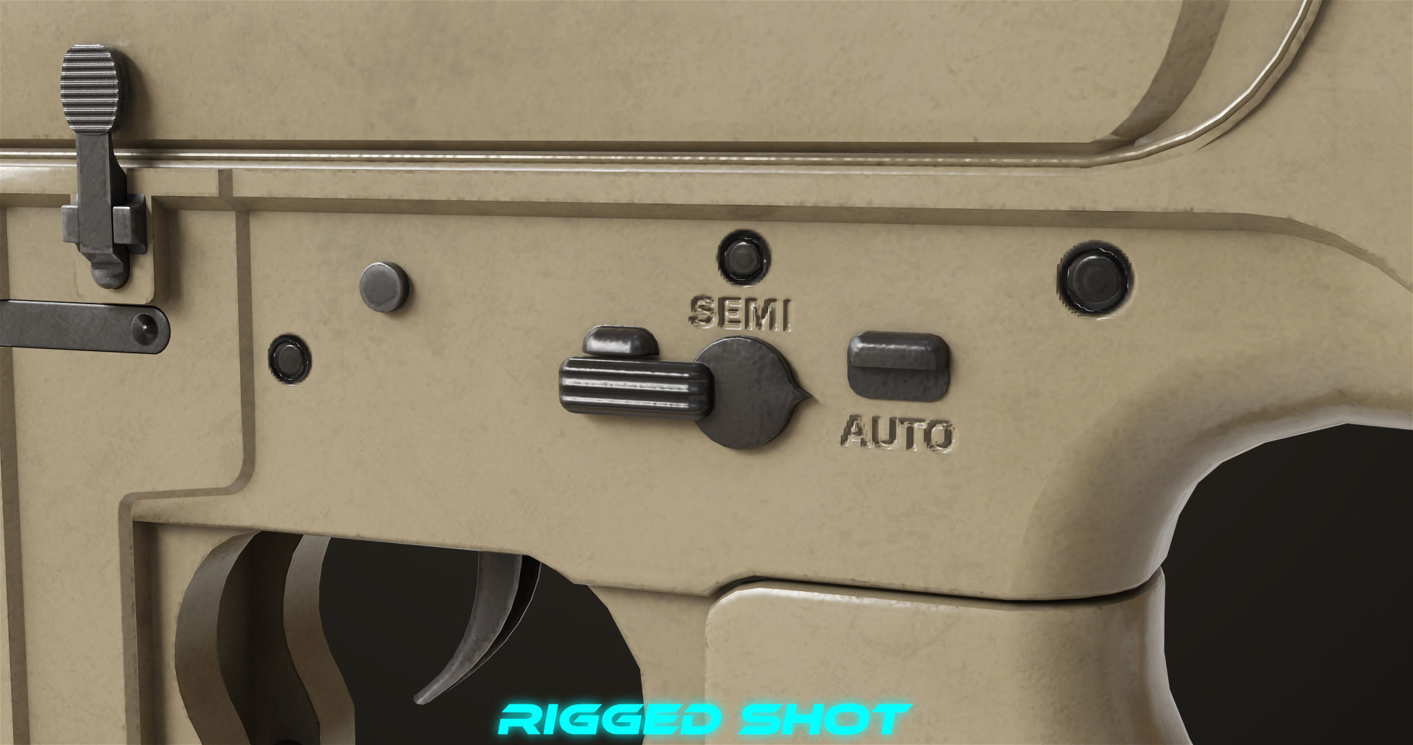 Machine Gun09 Brown All PBR unity UE Textures Low-poly 3D model_17