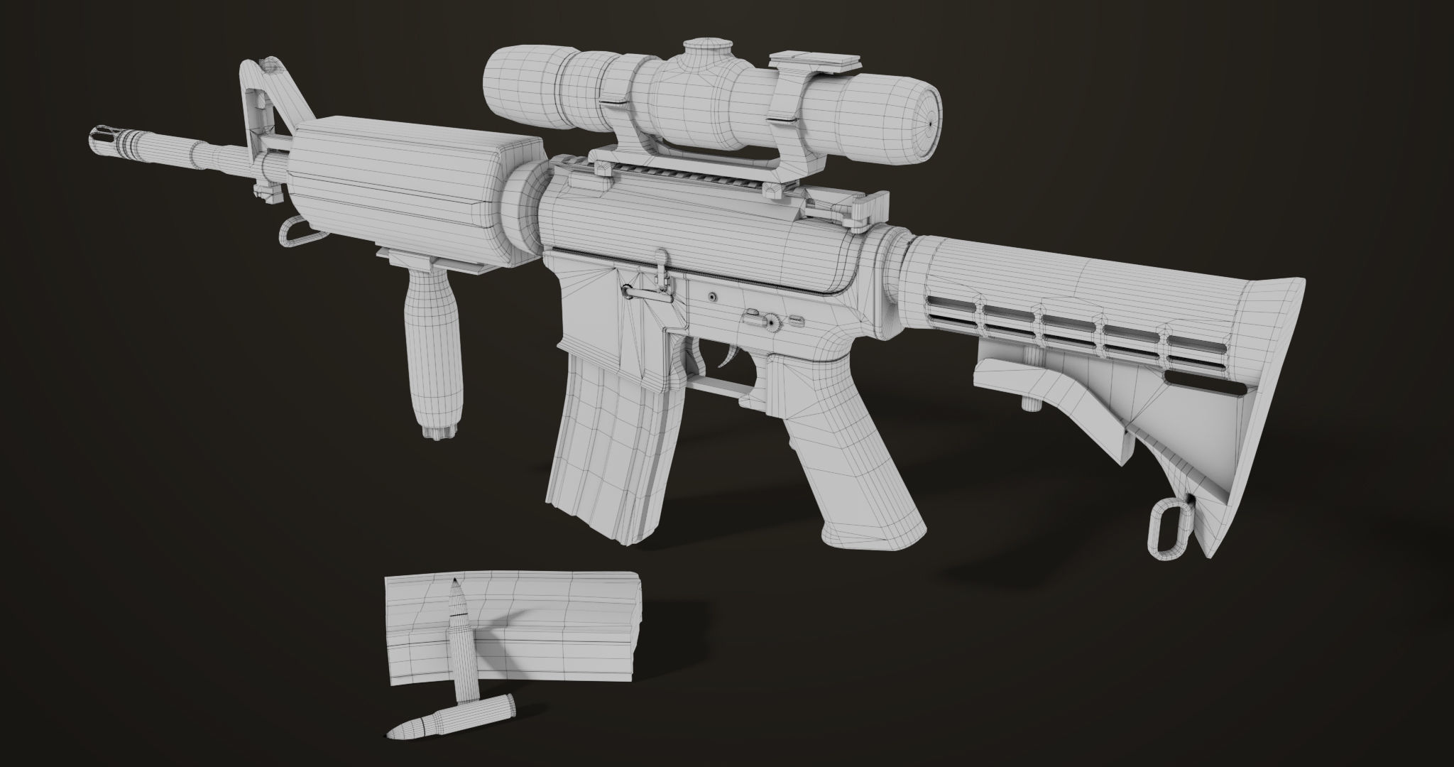 Machine Gun09 Brown All PBR unity UE Textures Low-poly 3D model_68