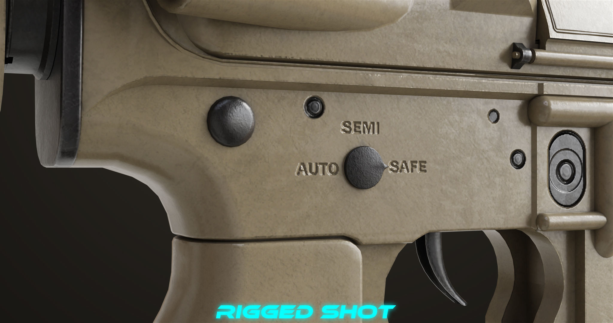 Machine Gun09 Brown All PBR unity UE Textures Low-poly 3D model_22