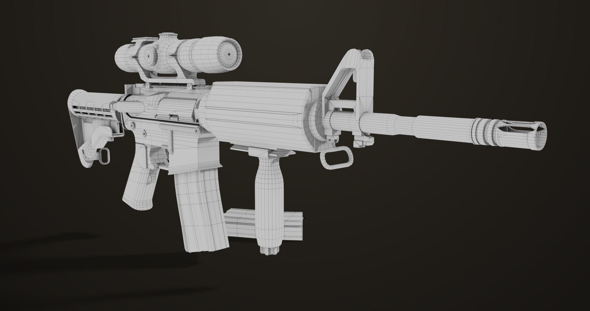 Machine Gun09 Brown All PBR unity UE Textures Low-poly 3D model_39