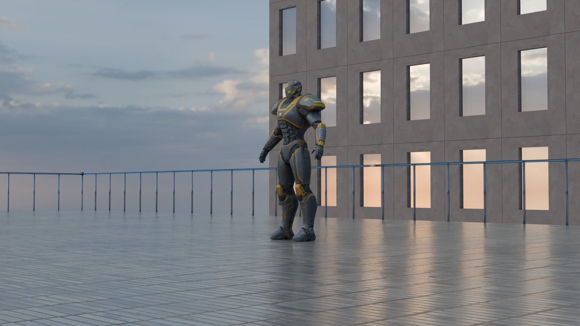 Robot  Character with Animation Free 3D model_15