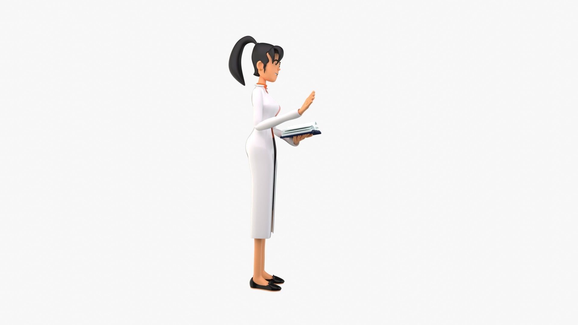 Professor Girl 3D model_15