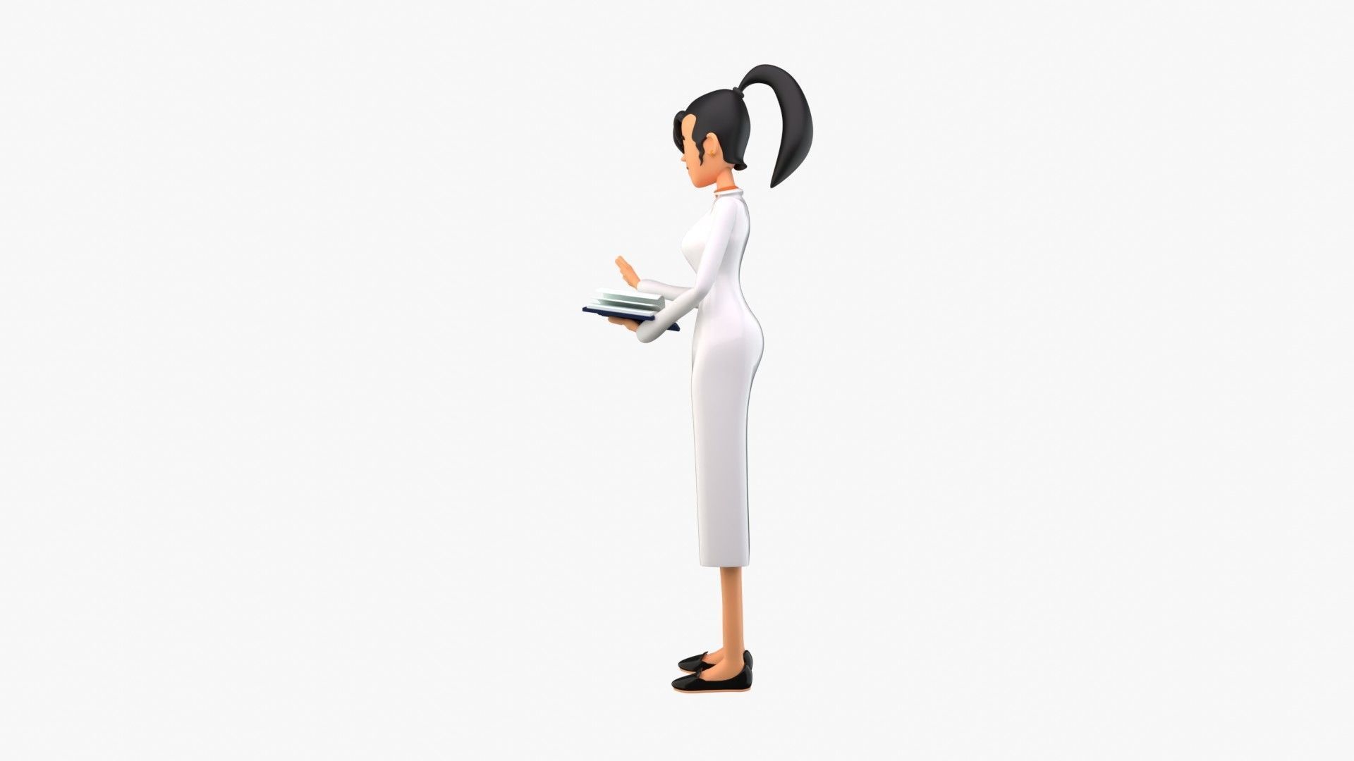 Professor Girl 3D model_5