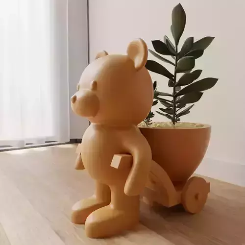 teddy bear VASE - POT - PLANTER - CANDY DISH - CUP - URN