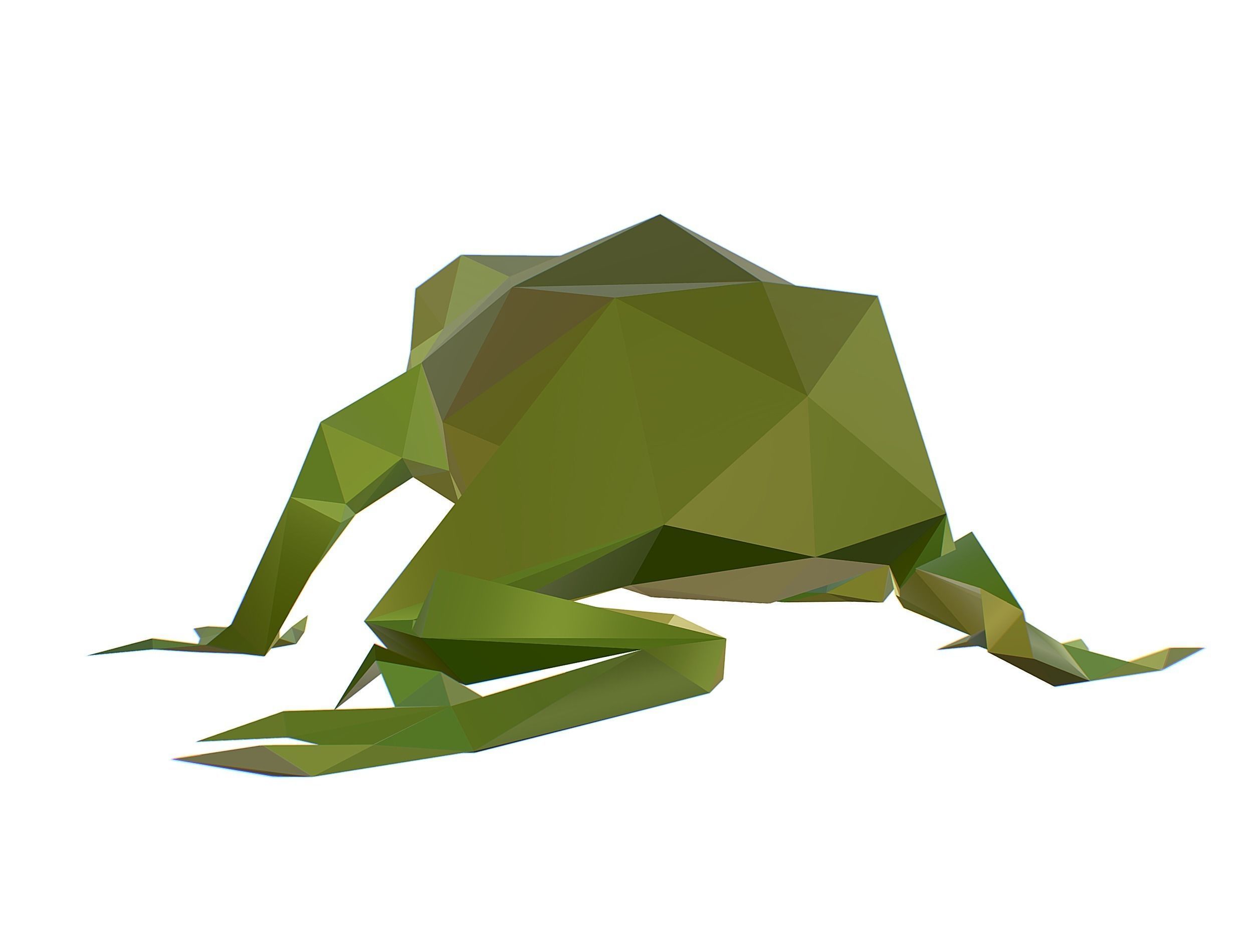 Animated Green Frog Lowpoly Art Style Low-poly 3D model_25