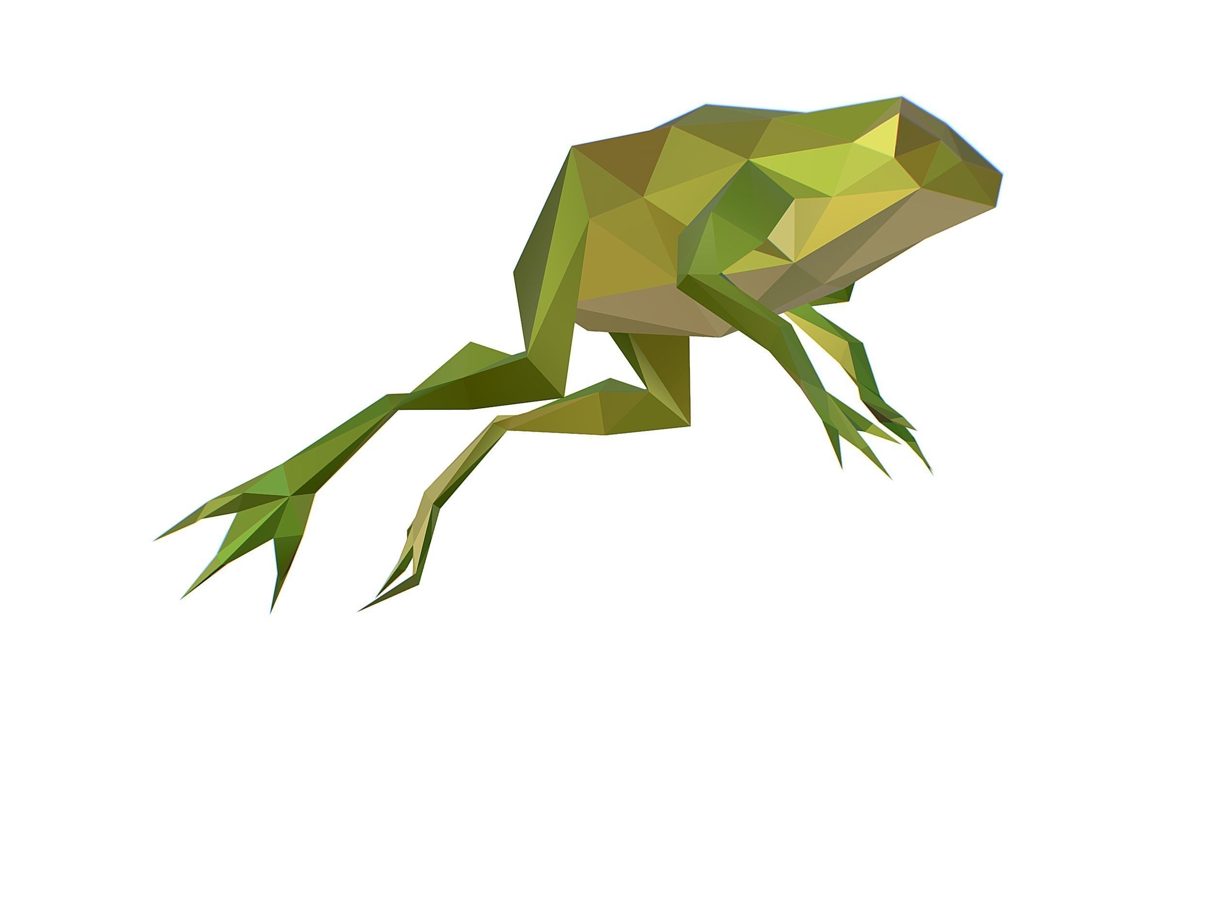 Animated Green Frog Lowpoly Art Style Low-poly 3D model_11