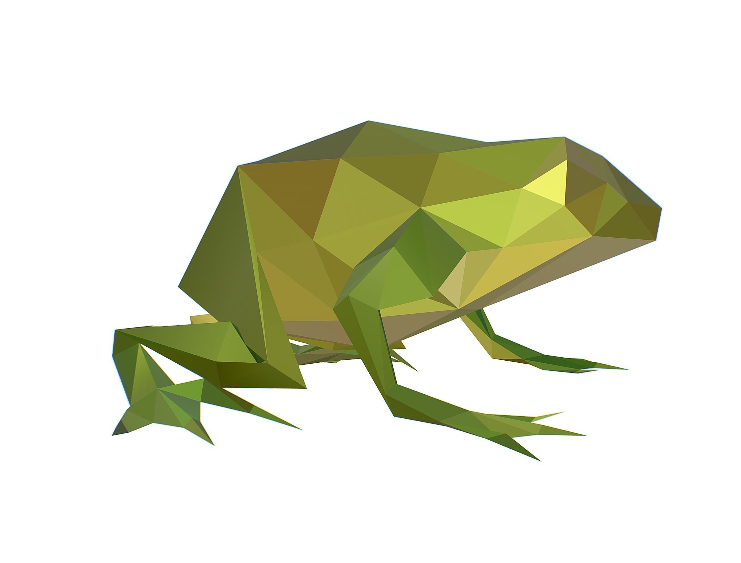 Animated Green Frog Lowpoly Art Style Low-poly 3D model_18