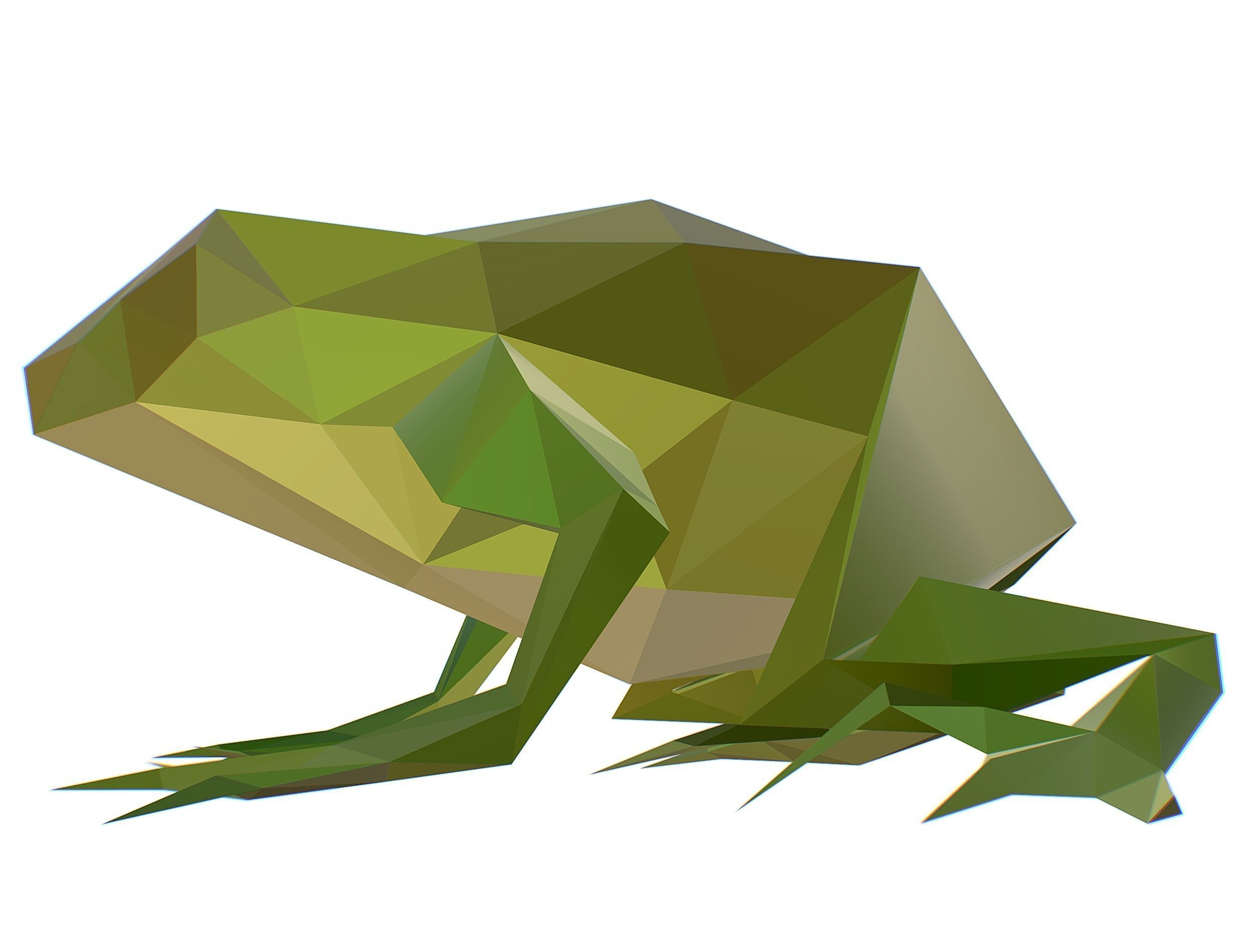 Animated Green Frog Lowpoly Art Style Low-poly 3D model_35