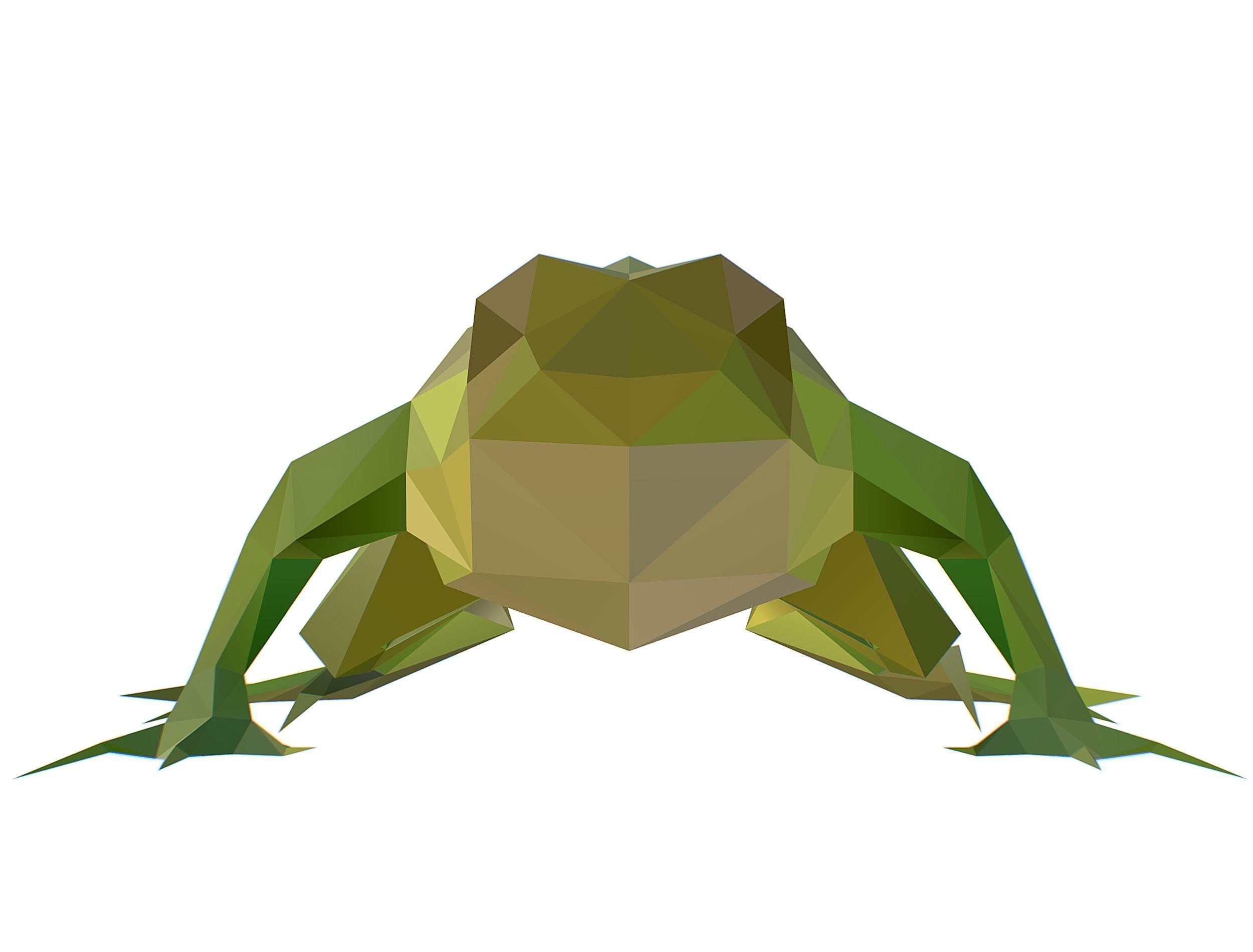 Animated Green Frog Lowpoly Art Style Low-poly 3D model_36