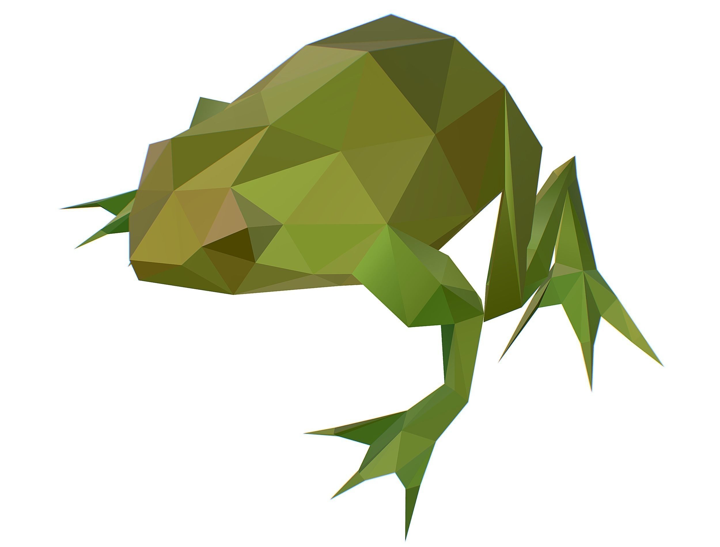 Animated Green Frog Lowpoly Art Style Low-poly 3D model_39