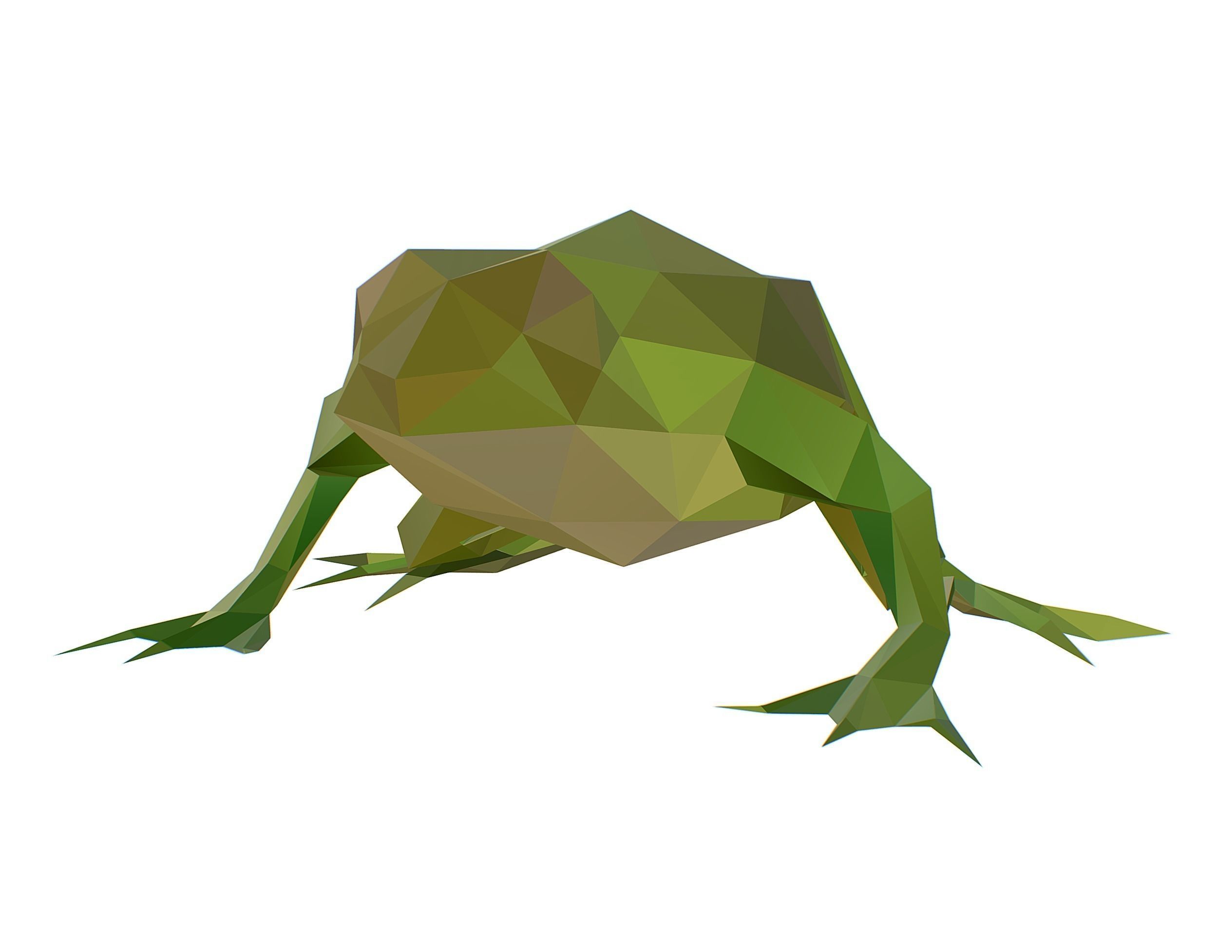Animated Green Frog Lowpoly Art Style Low-poly 3D model_31