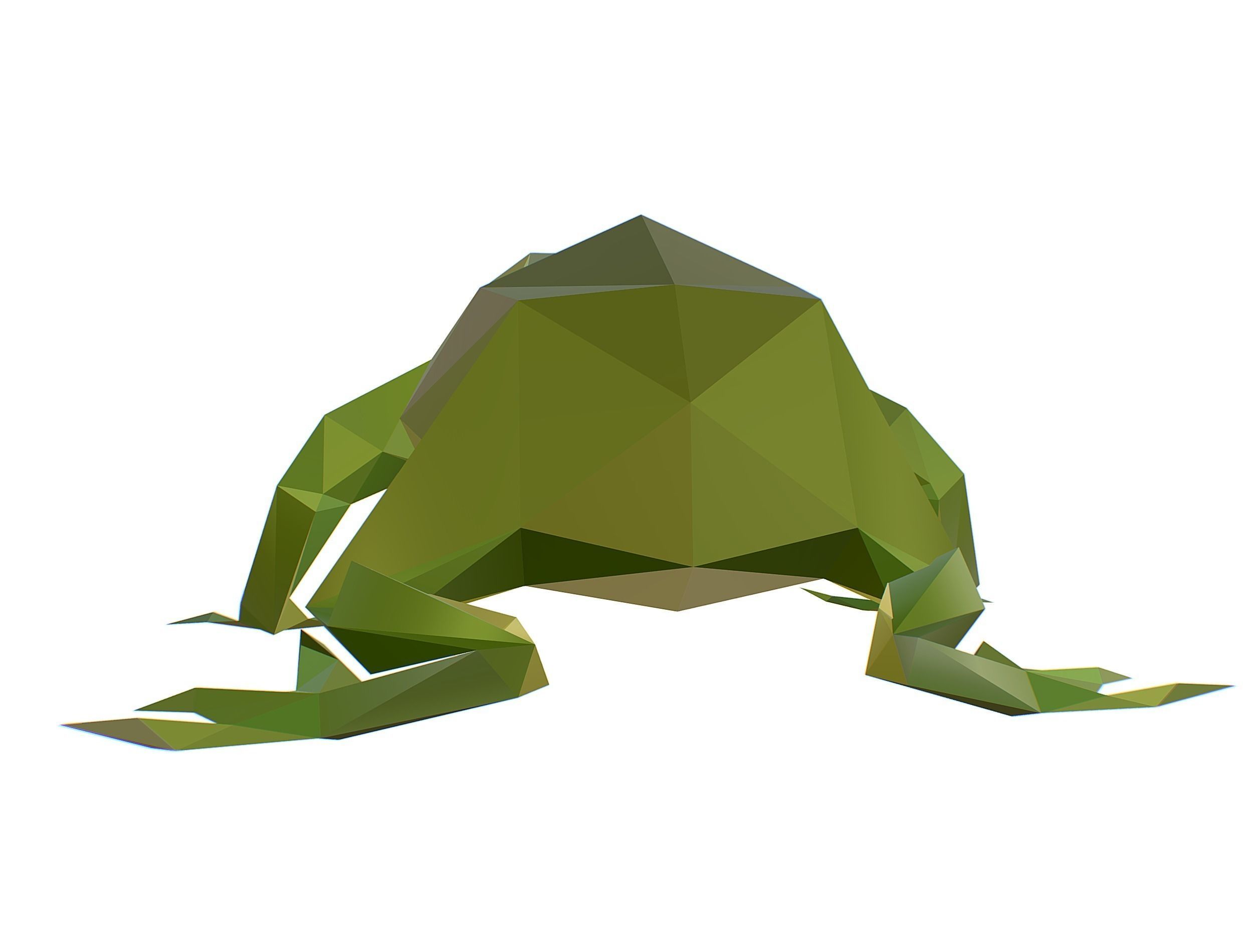 Animated Green Frog Lowpoly Art Style Low-poly 3D model_24