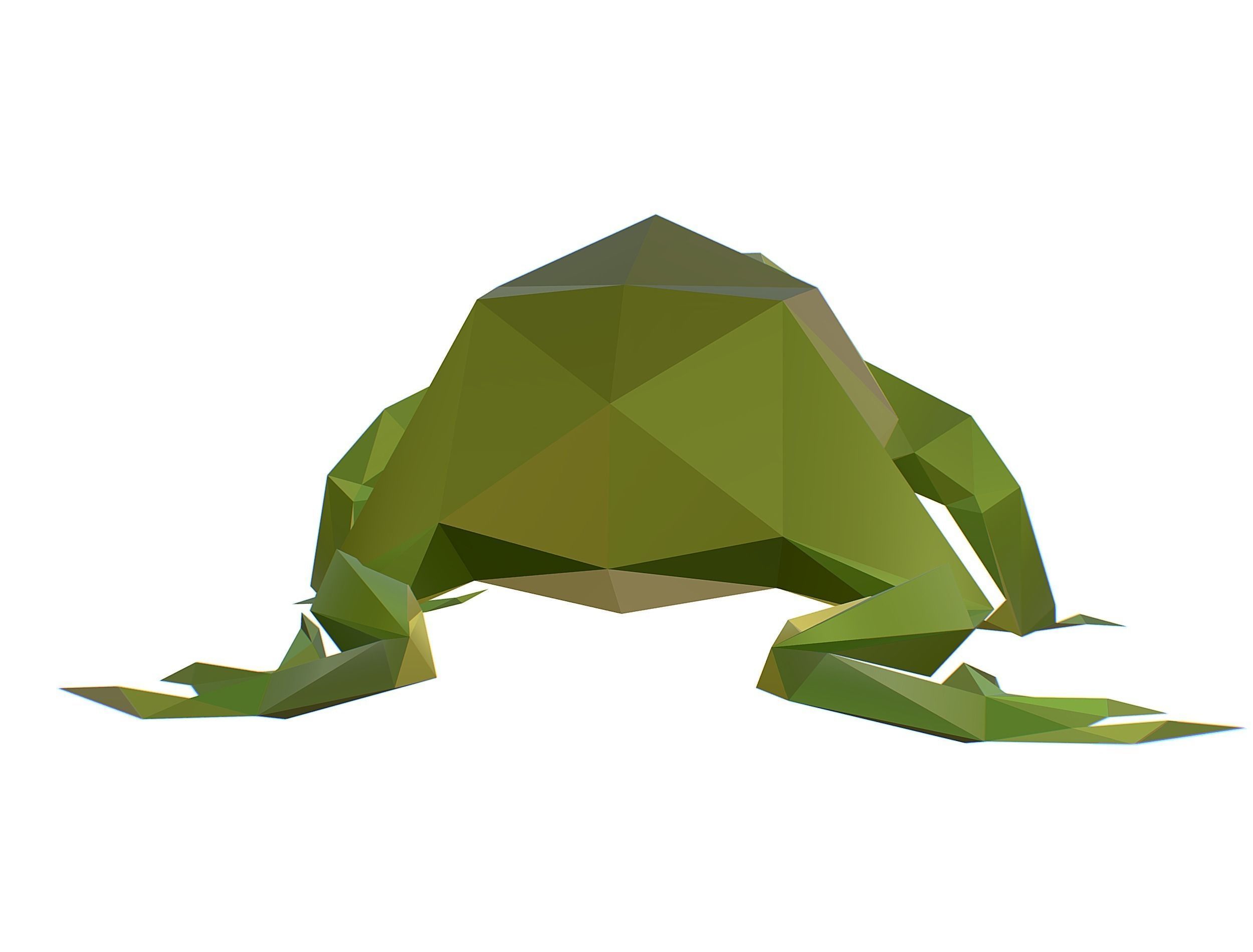Animated Green Frog Lowpoly Art Style Low-poly 3D model_23