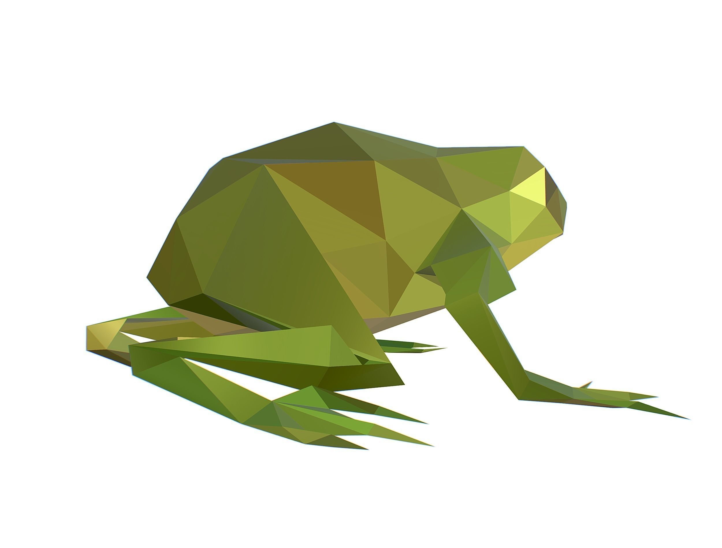 Animated Green Frog Lowpoly Art Style Low-poly 3D model_20