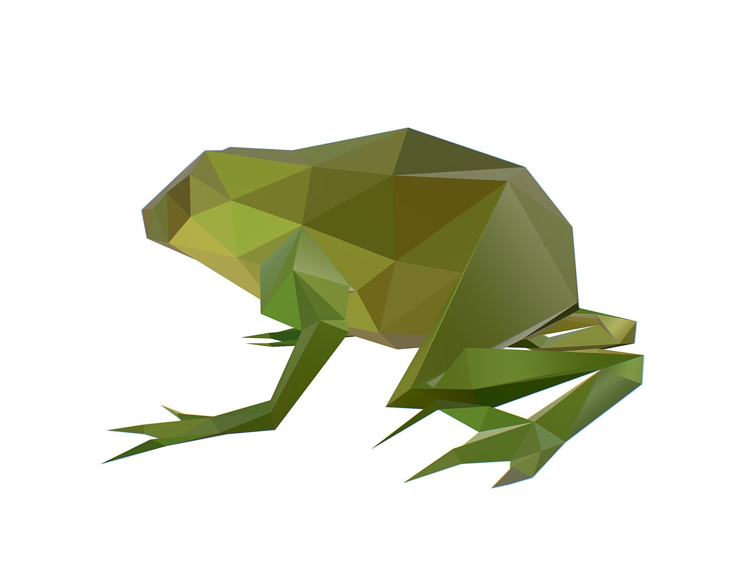 Animated Green Frog Lowpoly Art Style Low-poly 3D model_28
