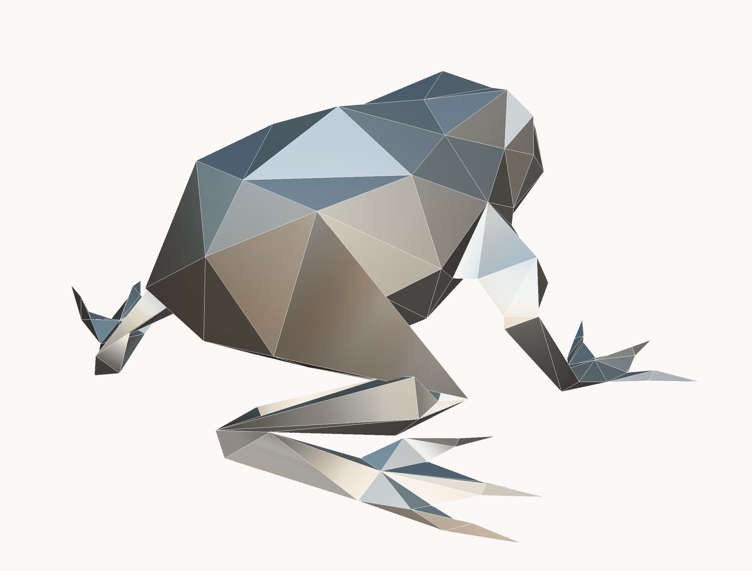 Animated Green Frog Lowpoly Art Style Low-poly 3D model_46