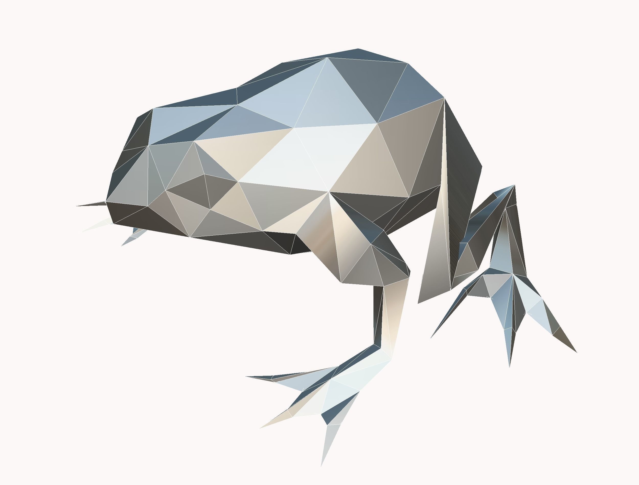 Animated Green Frog Lowpoly Art Style Low-poly 3D model_44