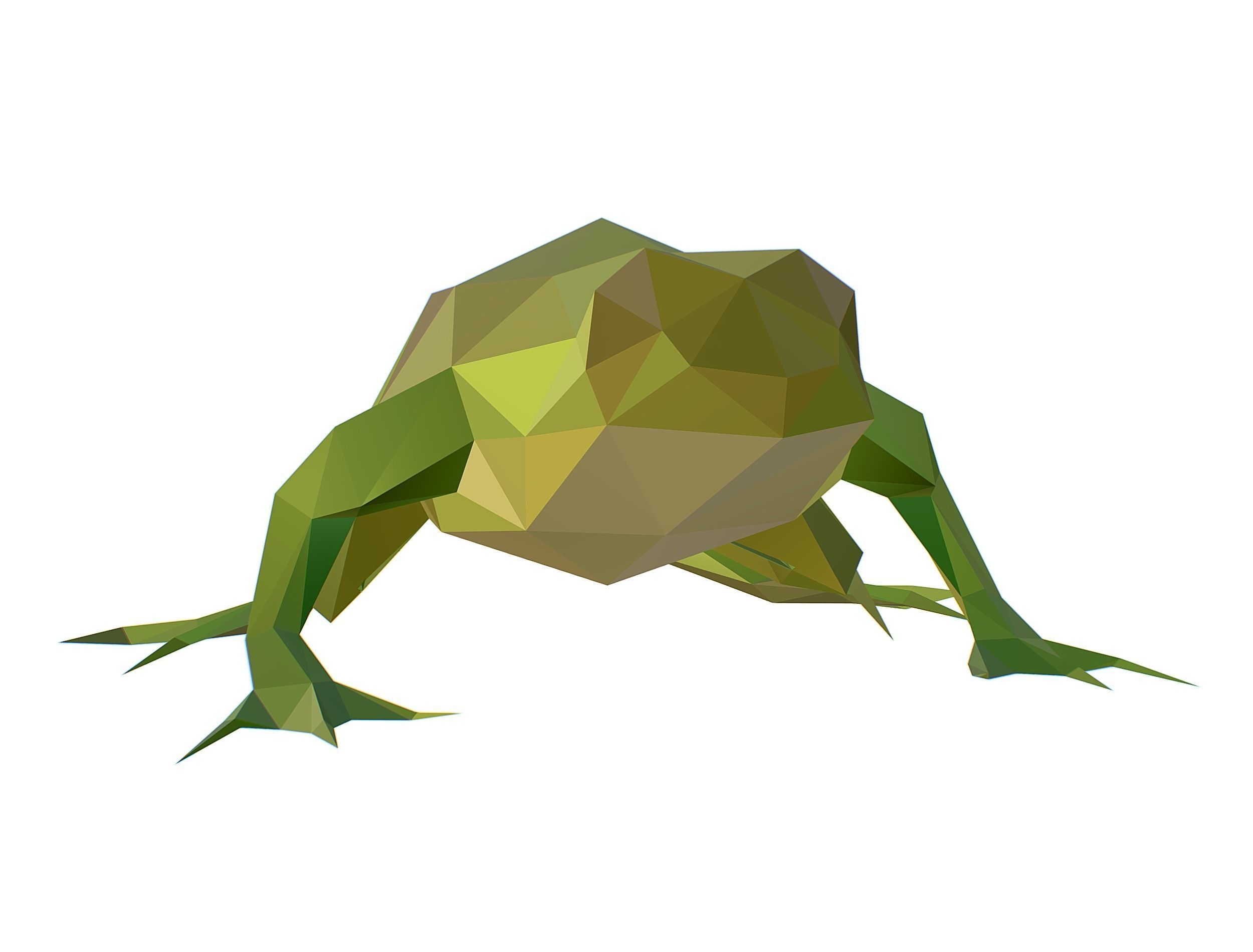 Animated Green Frog Lowpoly Art Style Low-poly 3D model_33