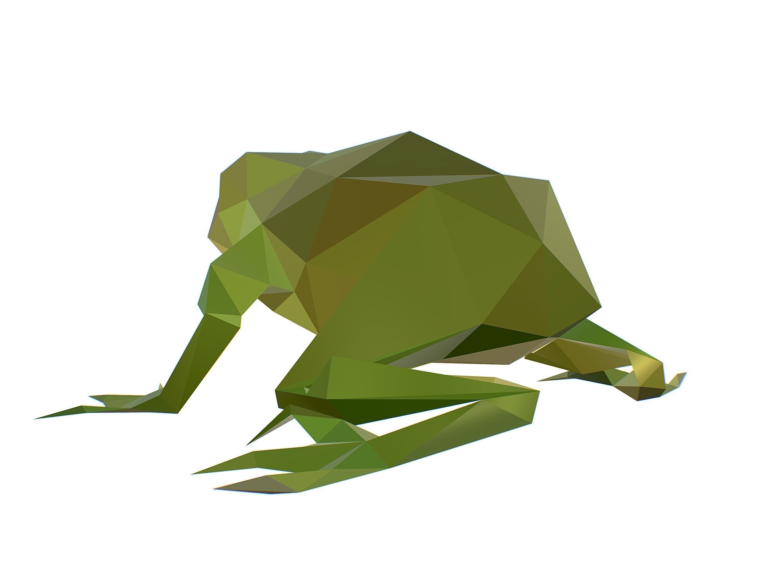 Animated Green Frog Lowpoly Art Style Low-poly 3D model_26