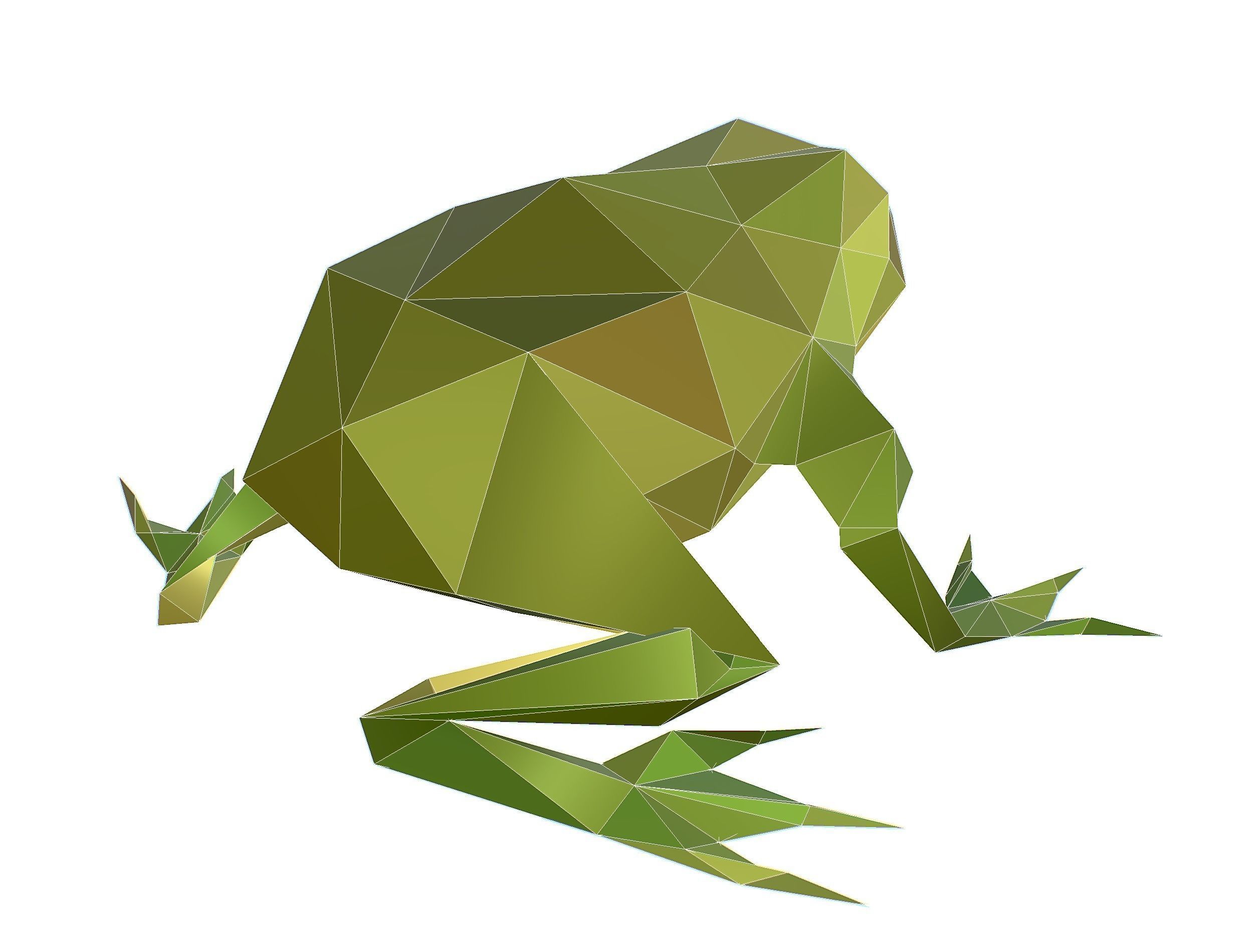 Animated Green Frog Lowpoly Art Style Low-poly 3D model_45