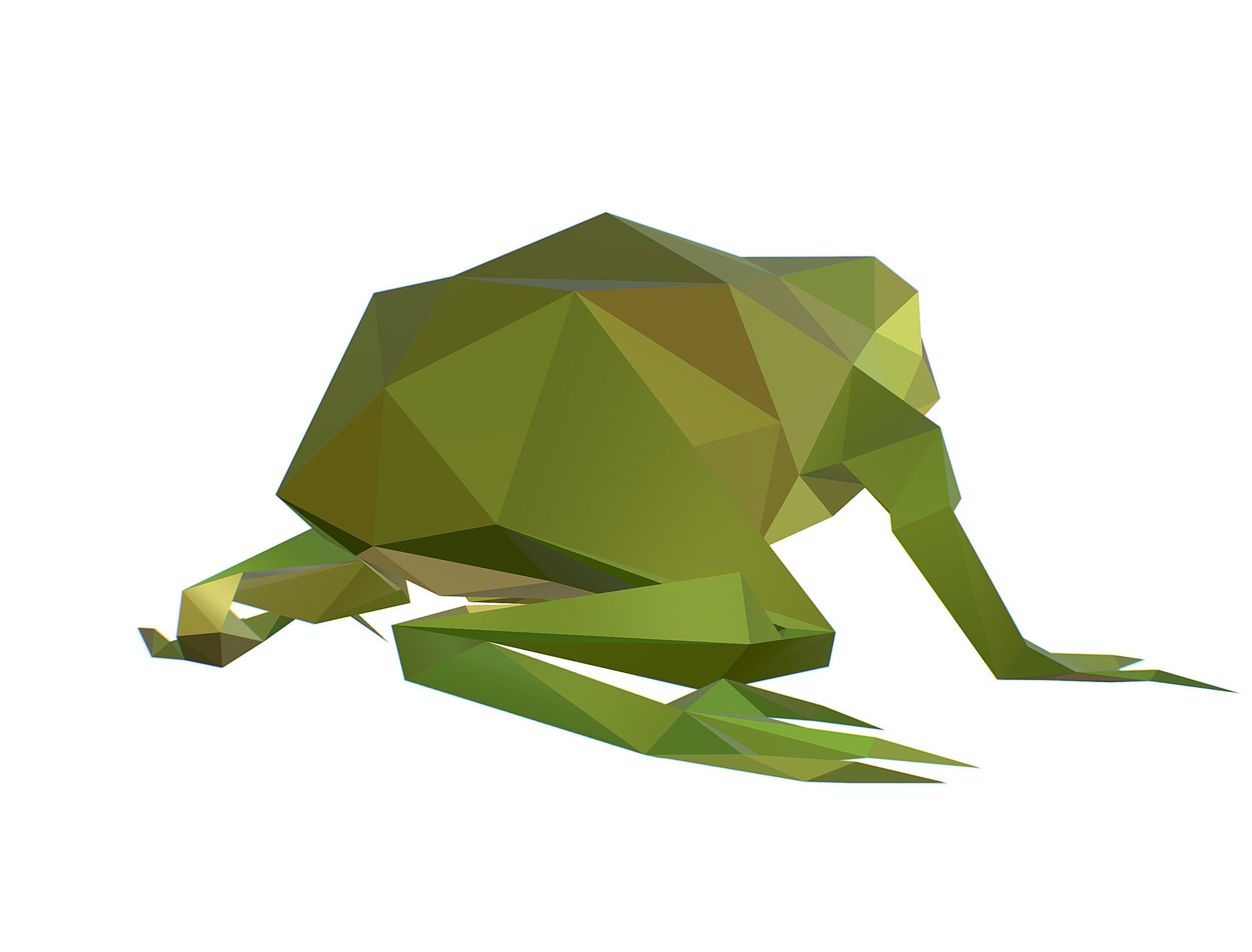 Animated Green Frog Lowpoly Art Style Low-poly 3D model_21