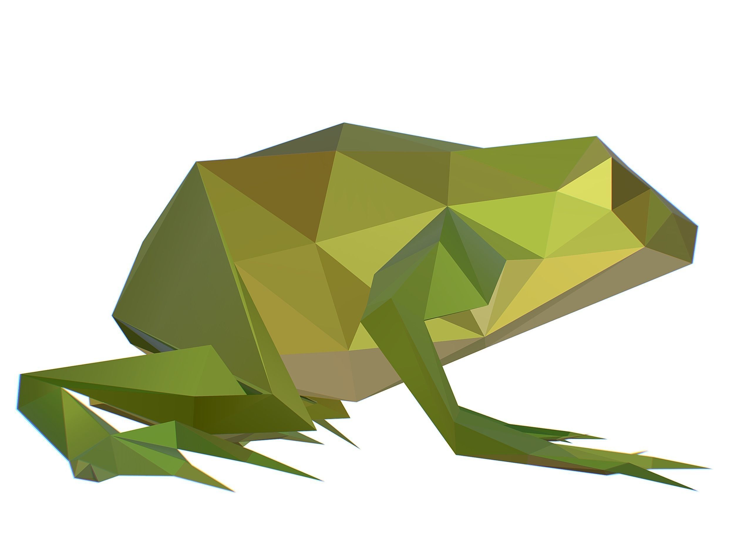 Animated Green Frog Lowpoly Art Style Low-poly 3D model_37