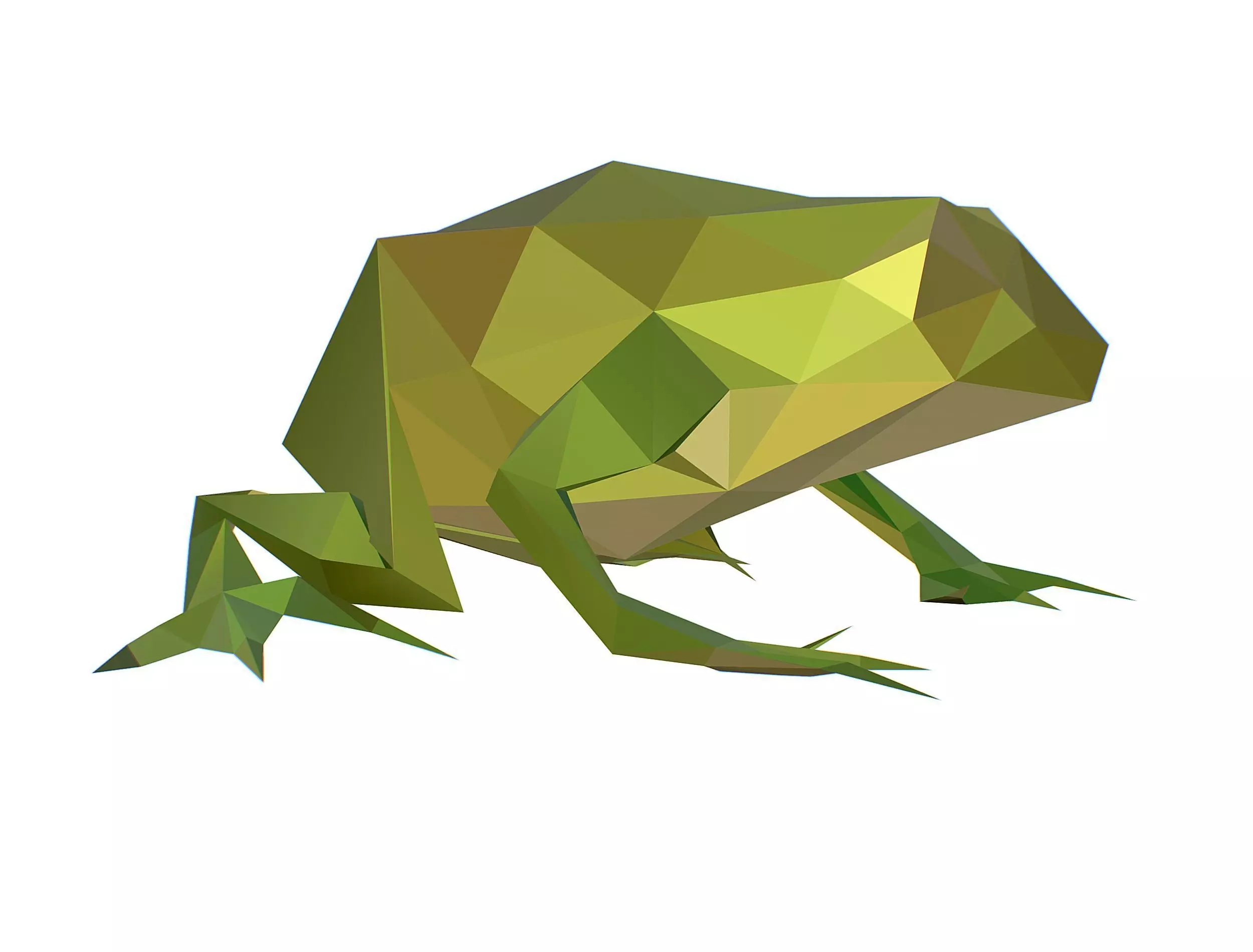 Animated Green Frog Lowpoly Art Style Low-poly 3D model_0