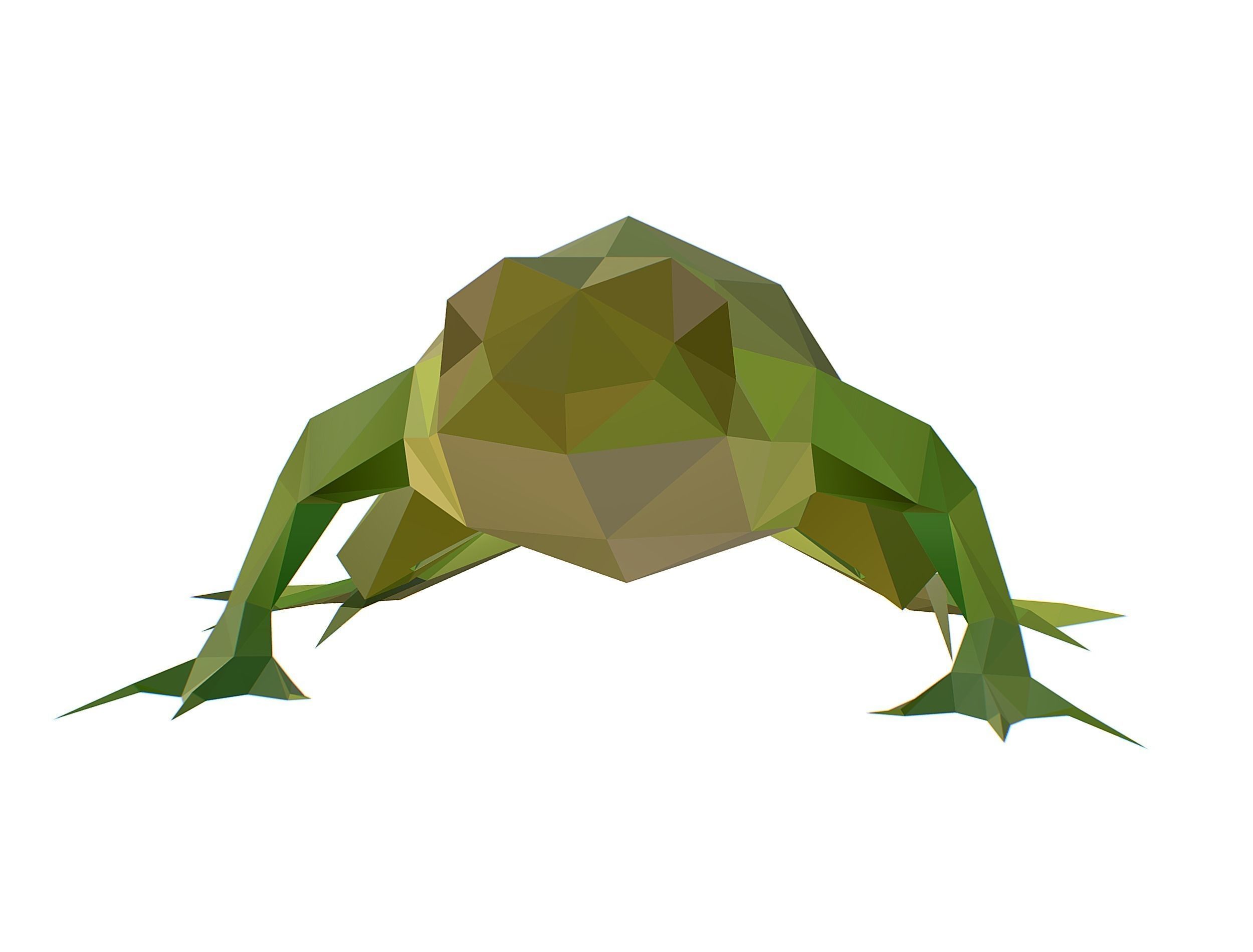 Animated Green Frog Lowpoly Art Style Low-poly 3D model_32