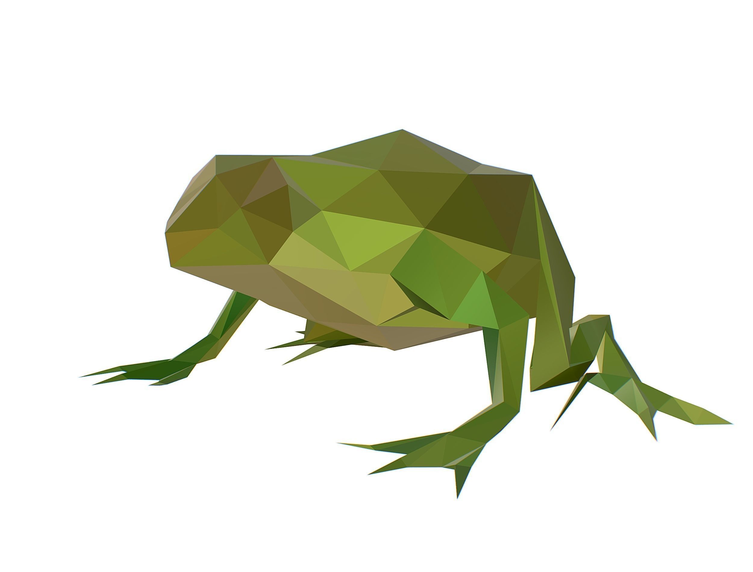 Animated Green Frog Lowpoly Art Style Low-poly 3D model_30