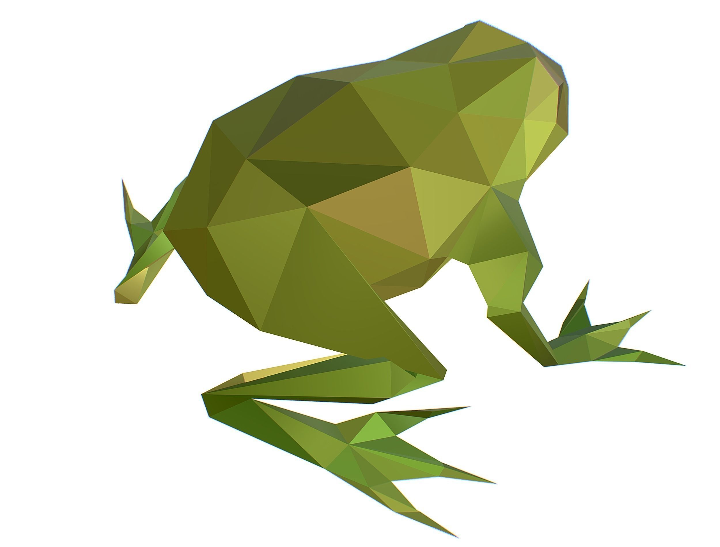 Animated Green Frog Lowpoly Art Style Low-poly 3D model_41