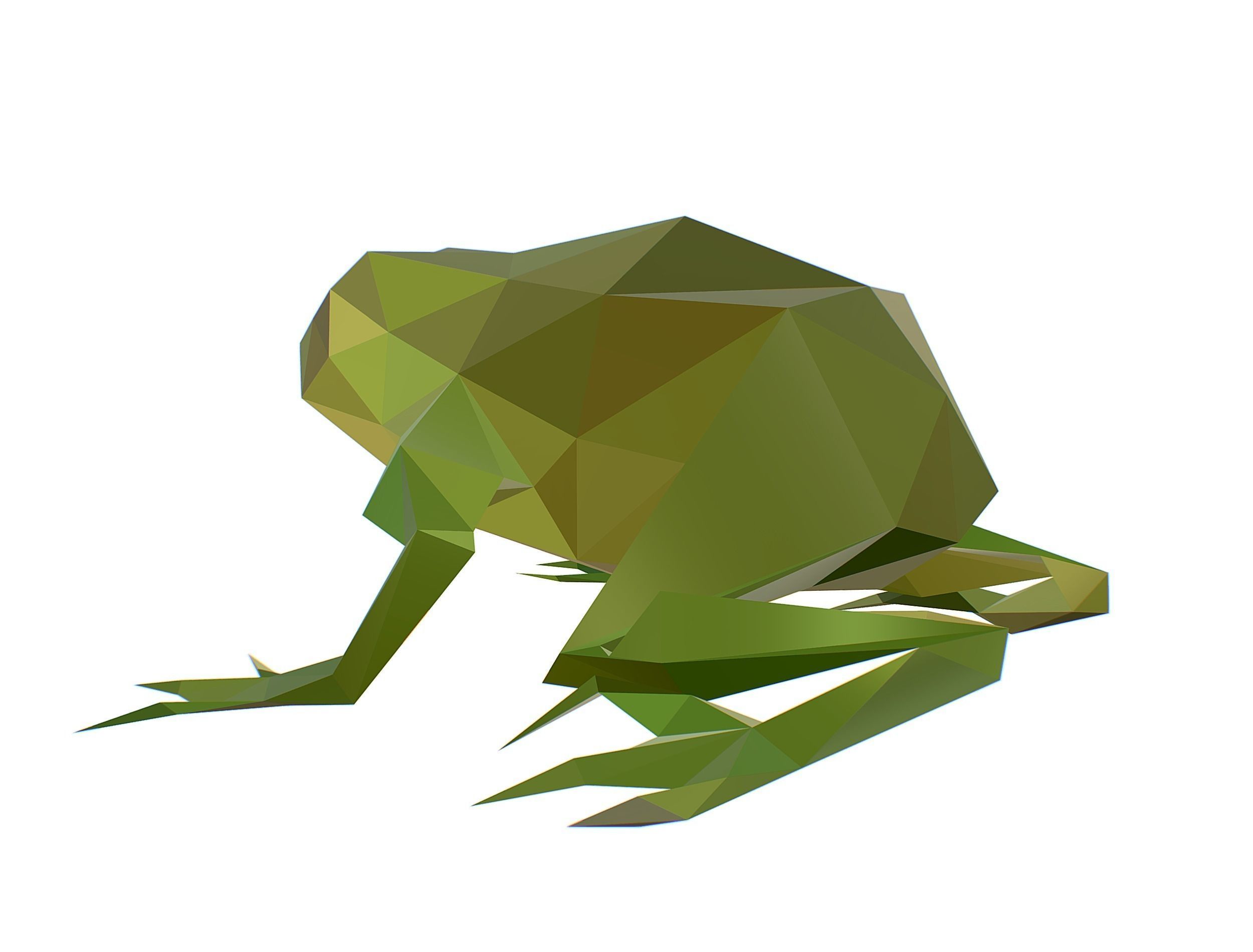 Animated Green Frog Lowpoly Art Style Low-poly 3D model_27