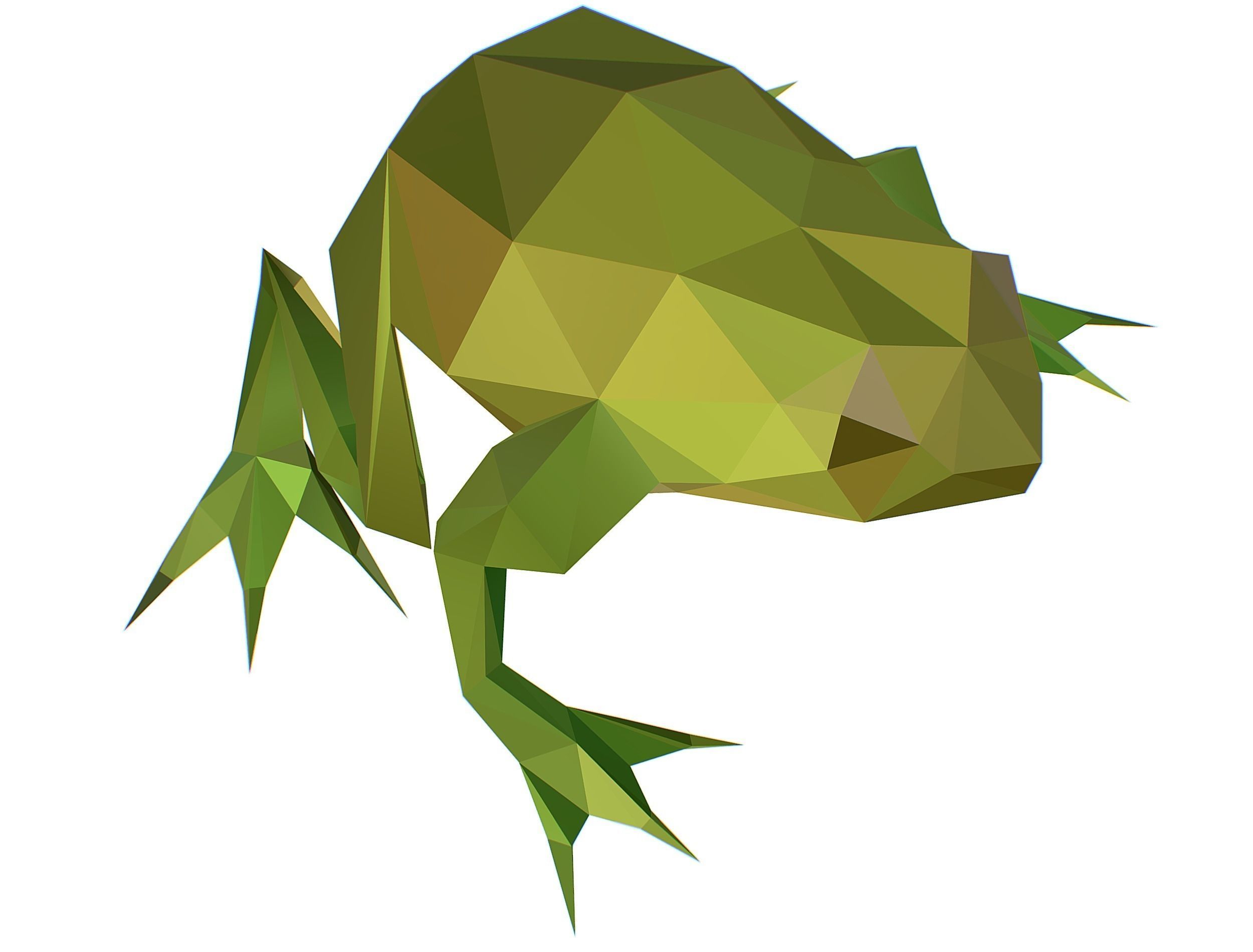 Animated Green Frog Lowpoly Art Style Low-poly 3D model_40