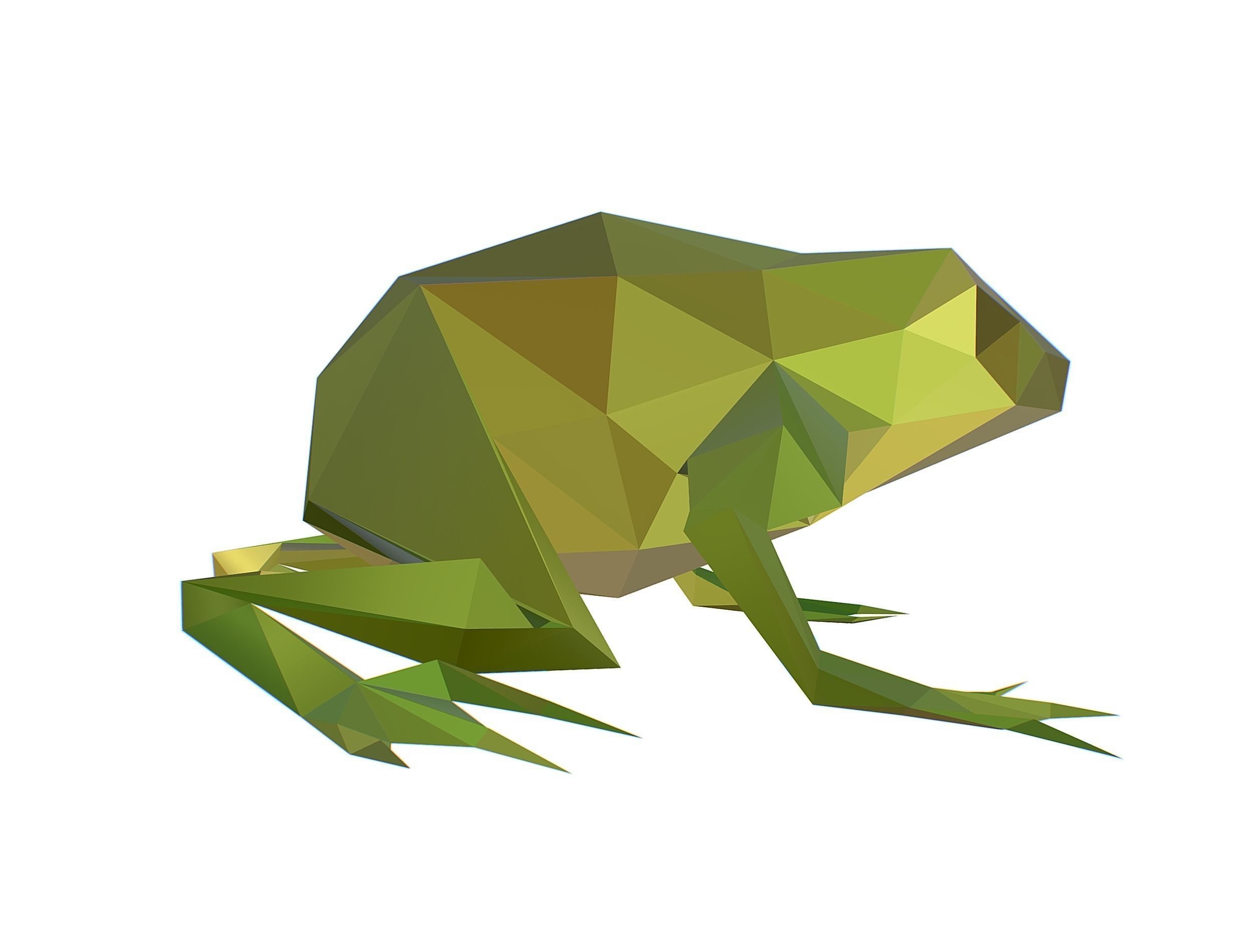 Animated Green Frog Lowpoly Art Style Low-poly 3D model_19