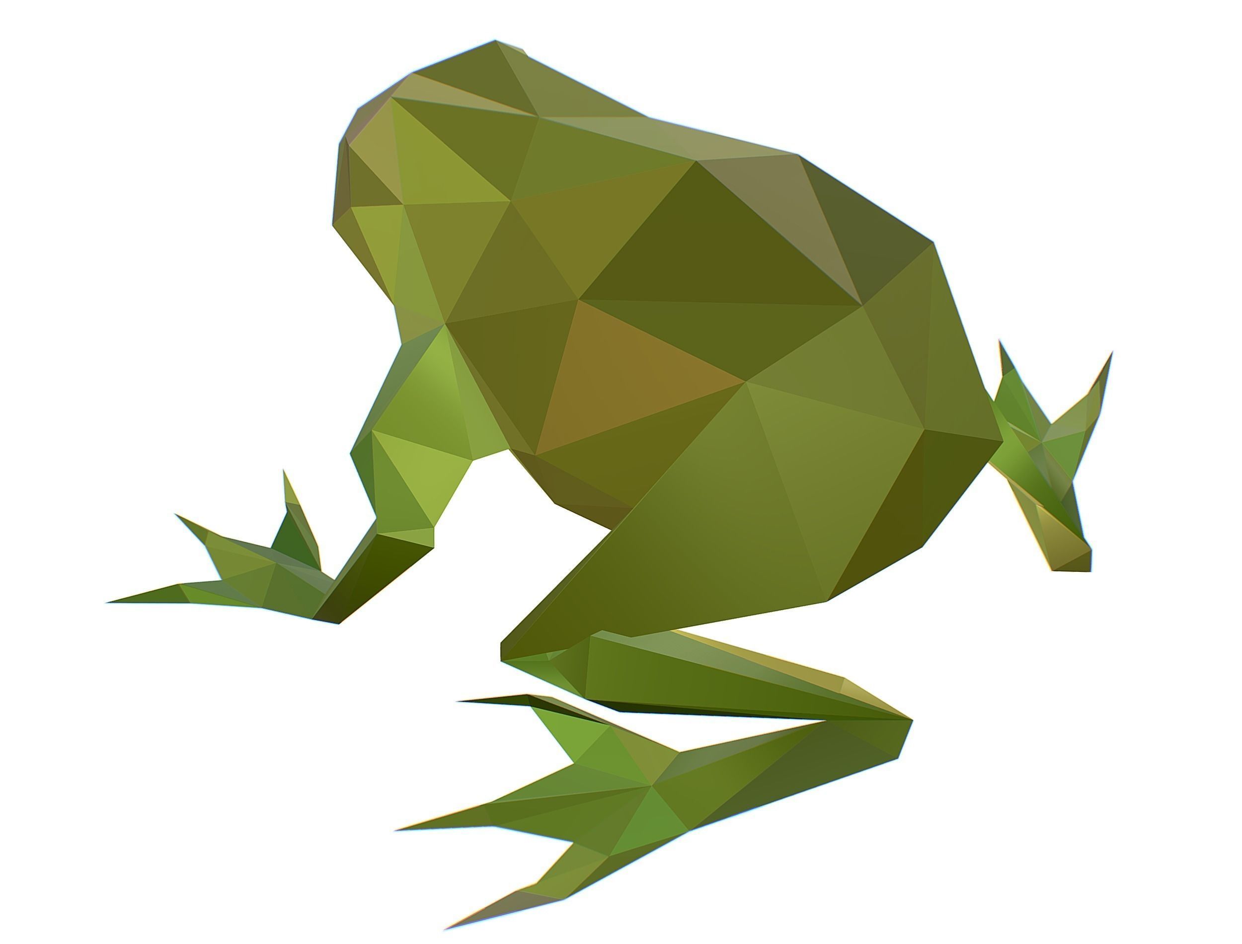 Animated Green Frog Lowpoly Art Style Low-poly 3D model_42