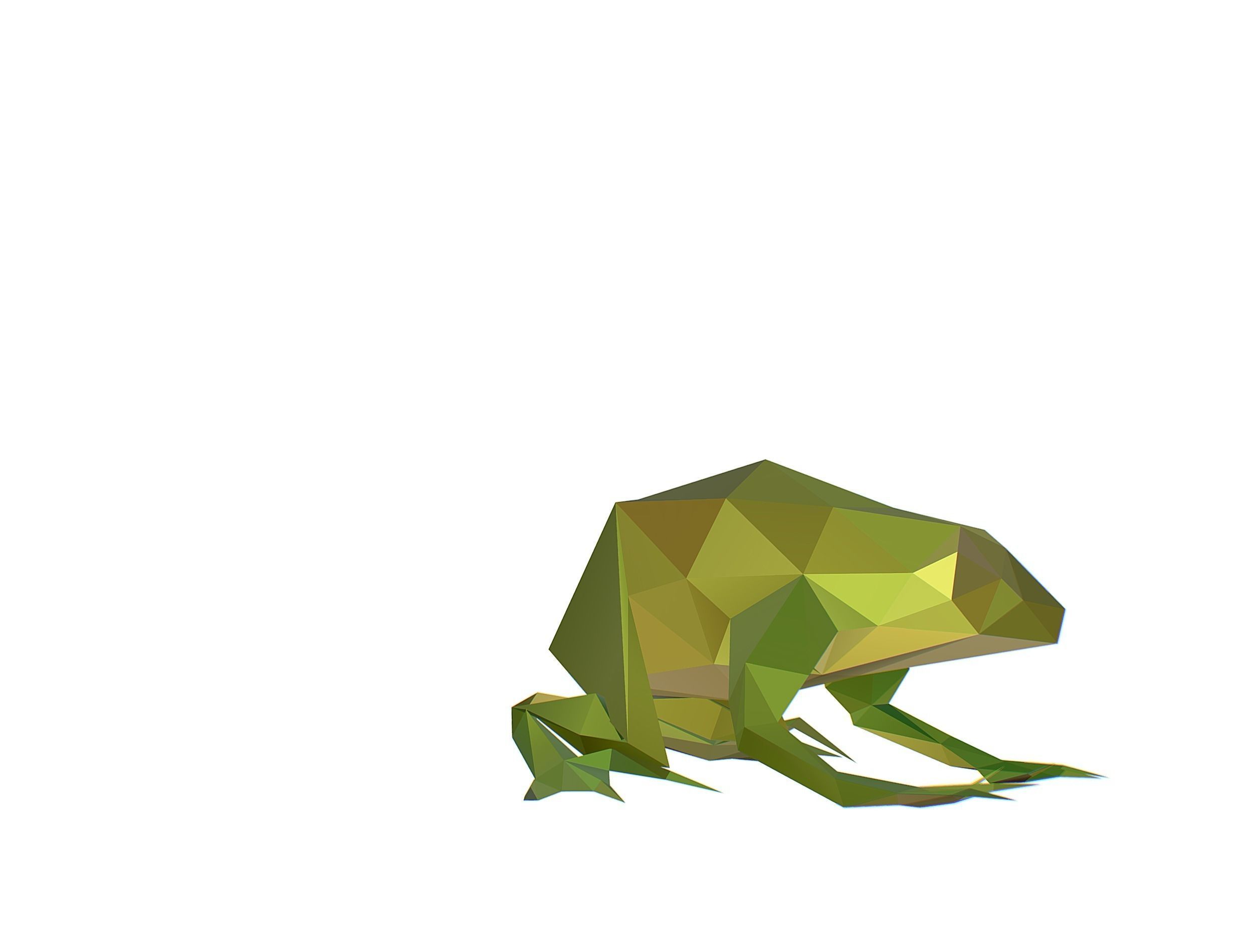 Animated Green Frog Lowpoly Art Style Low-poly 3D model_16