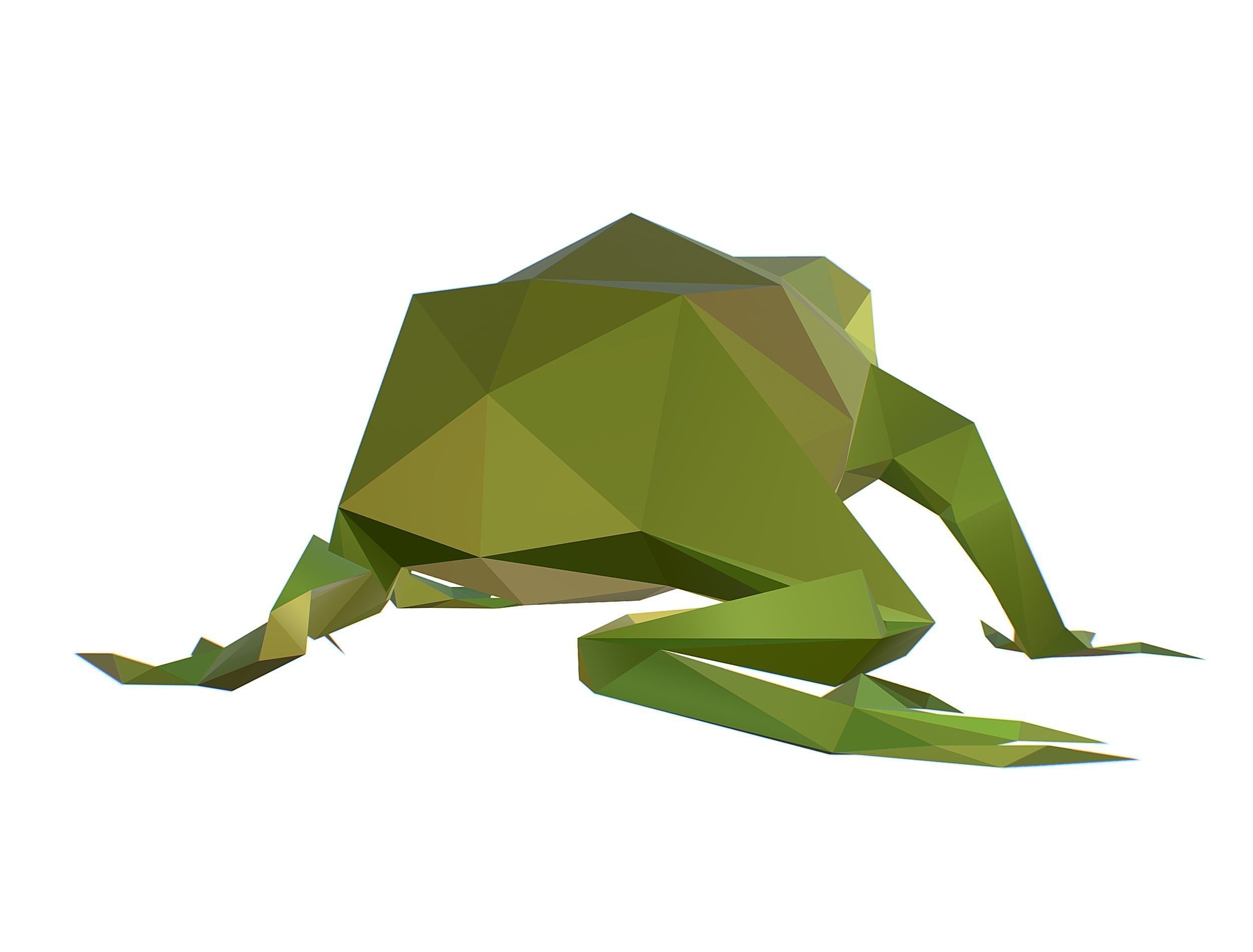 Animated Green Frog Lowpoly Art Style Low-poly 3D model_22