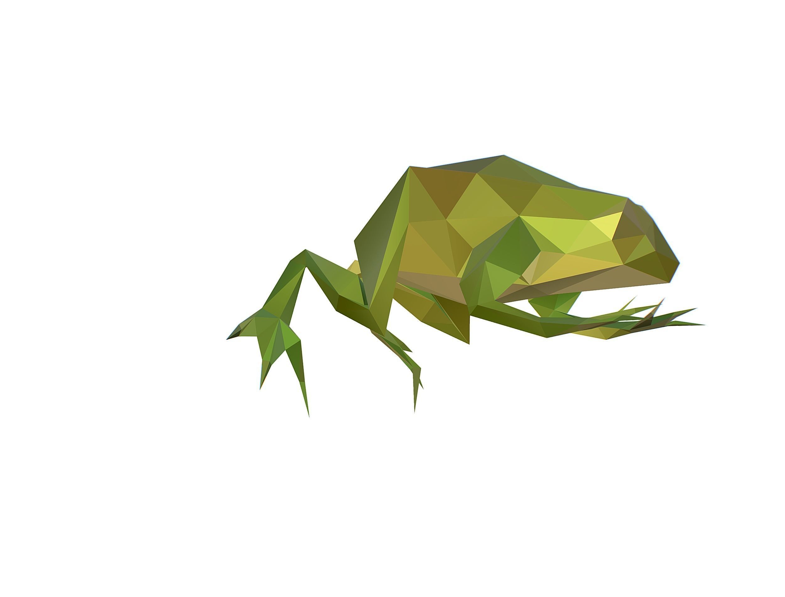 Animated Green Frog Lowpoly Art Style Low-poly 3D model_13