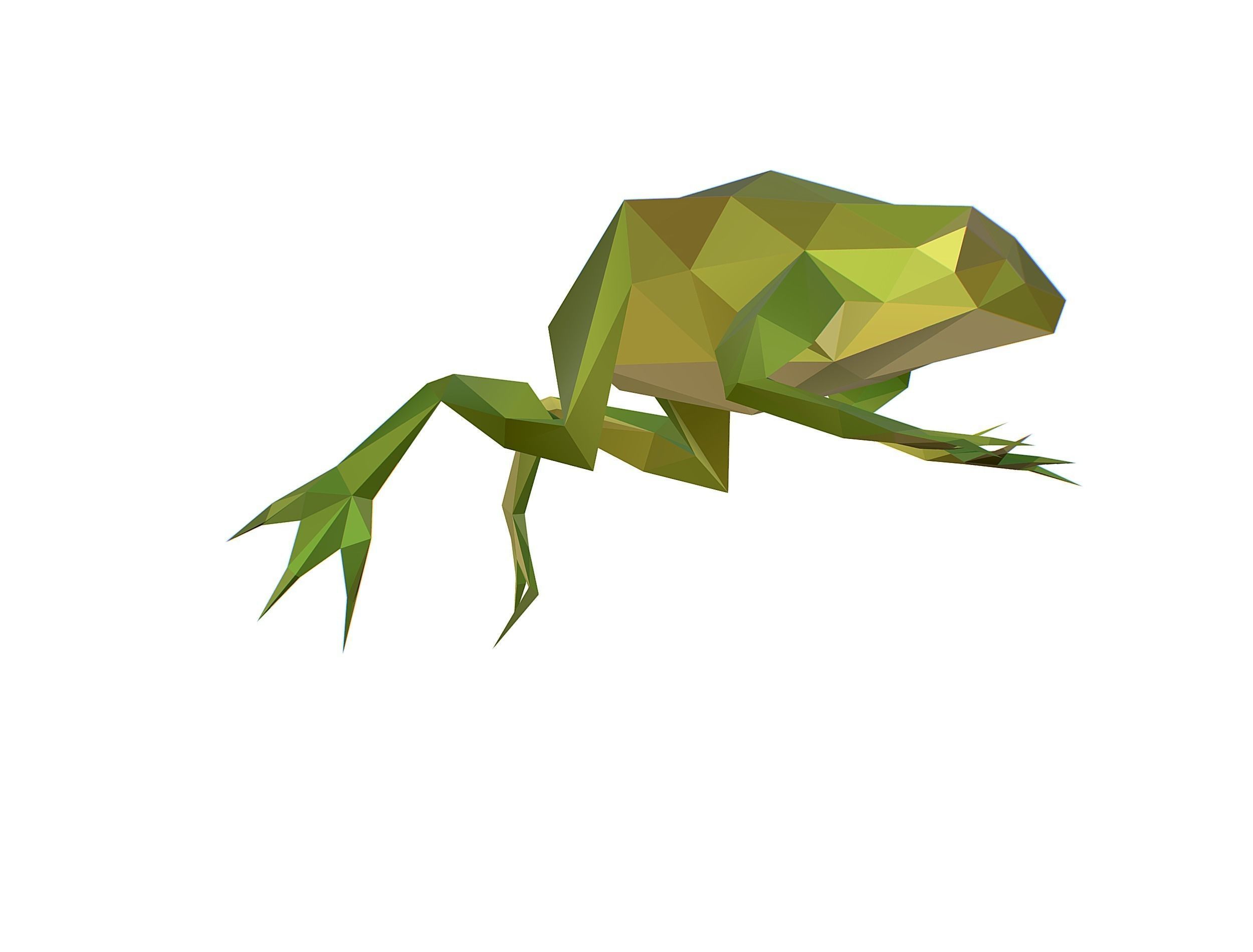 Animated Green Frog Lowpoly Art Style Low-poly 3D model_12